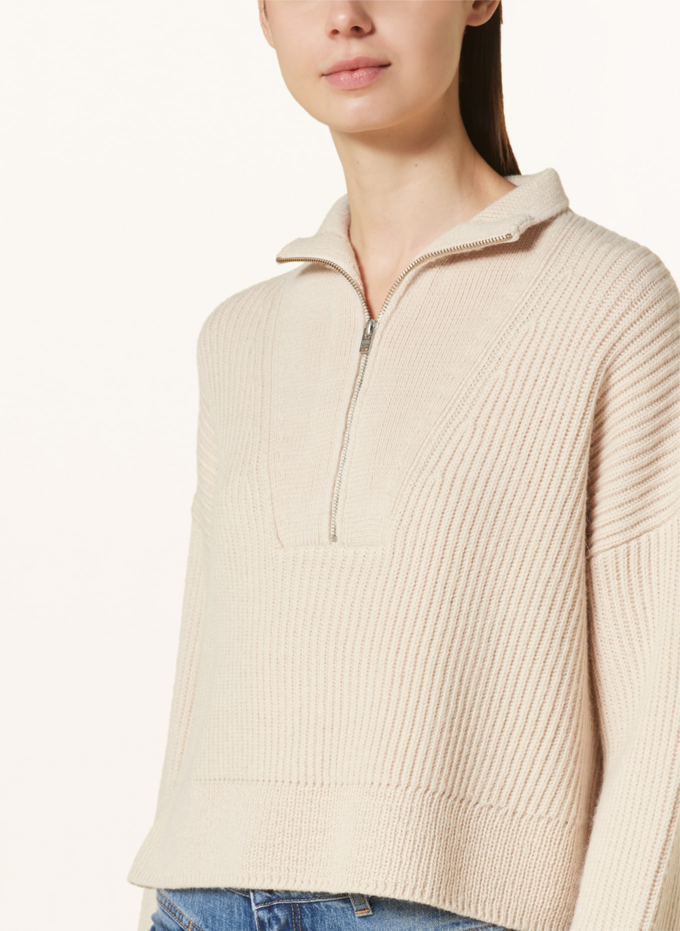 CLOSED Half-zip sweater, Color: CREAM (Image 4)
