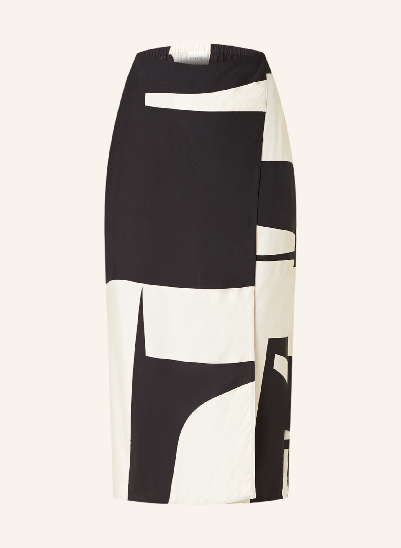 CLOSED Skirt in wrap look, Color: BLACK/ ECRU (Image 1)