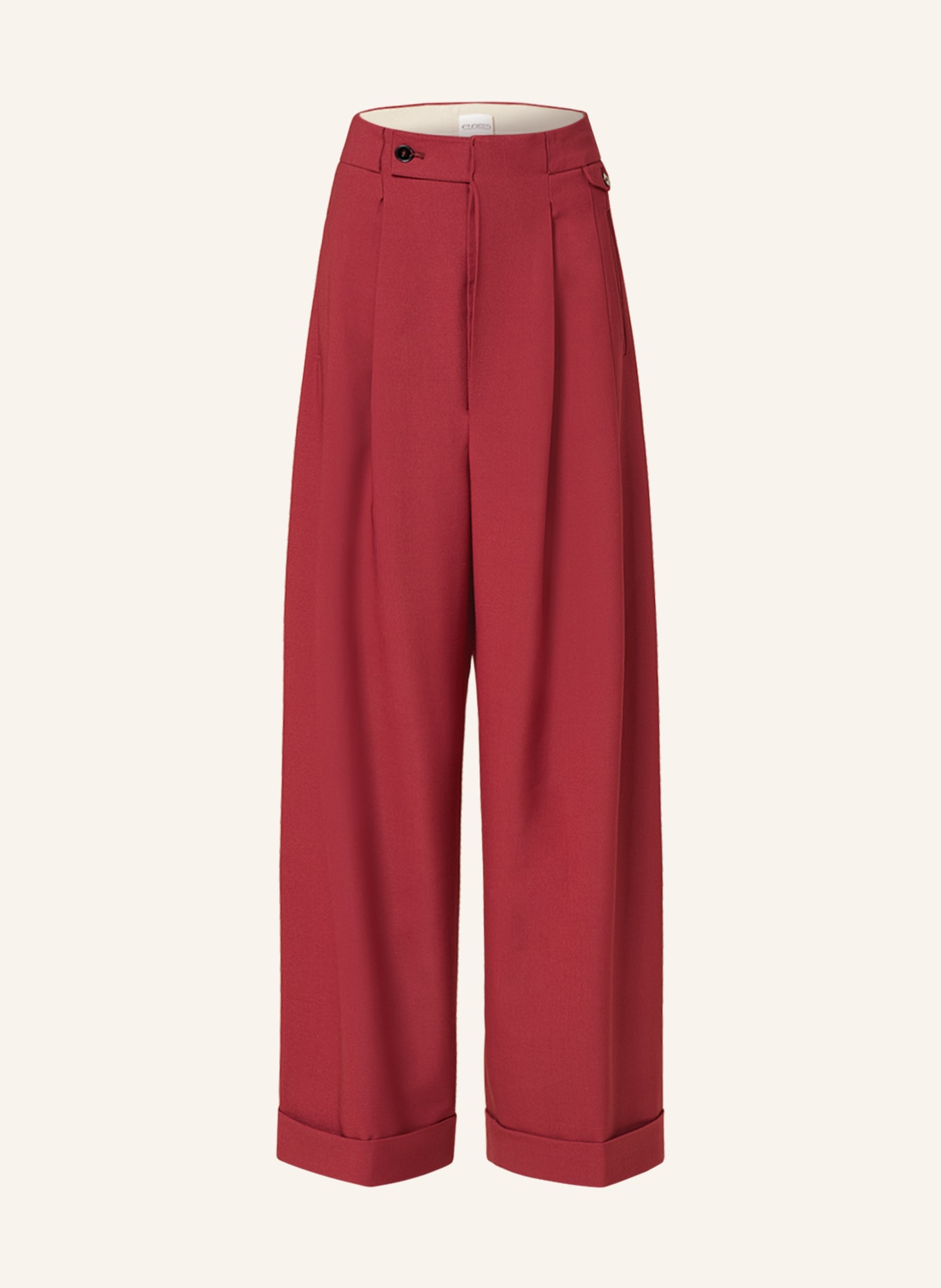 CLOSED Wide leg trousers HANBURY, Color: DARK RED (Image 1)