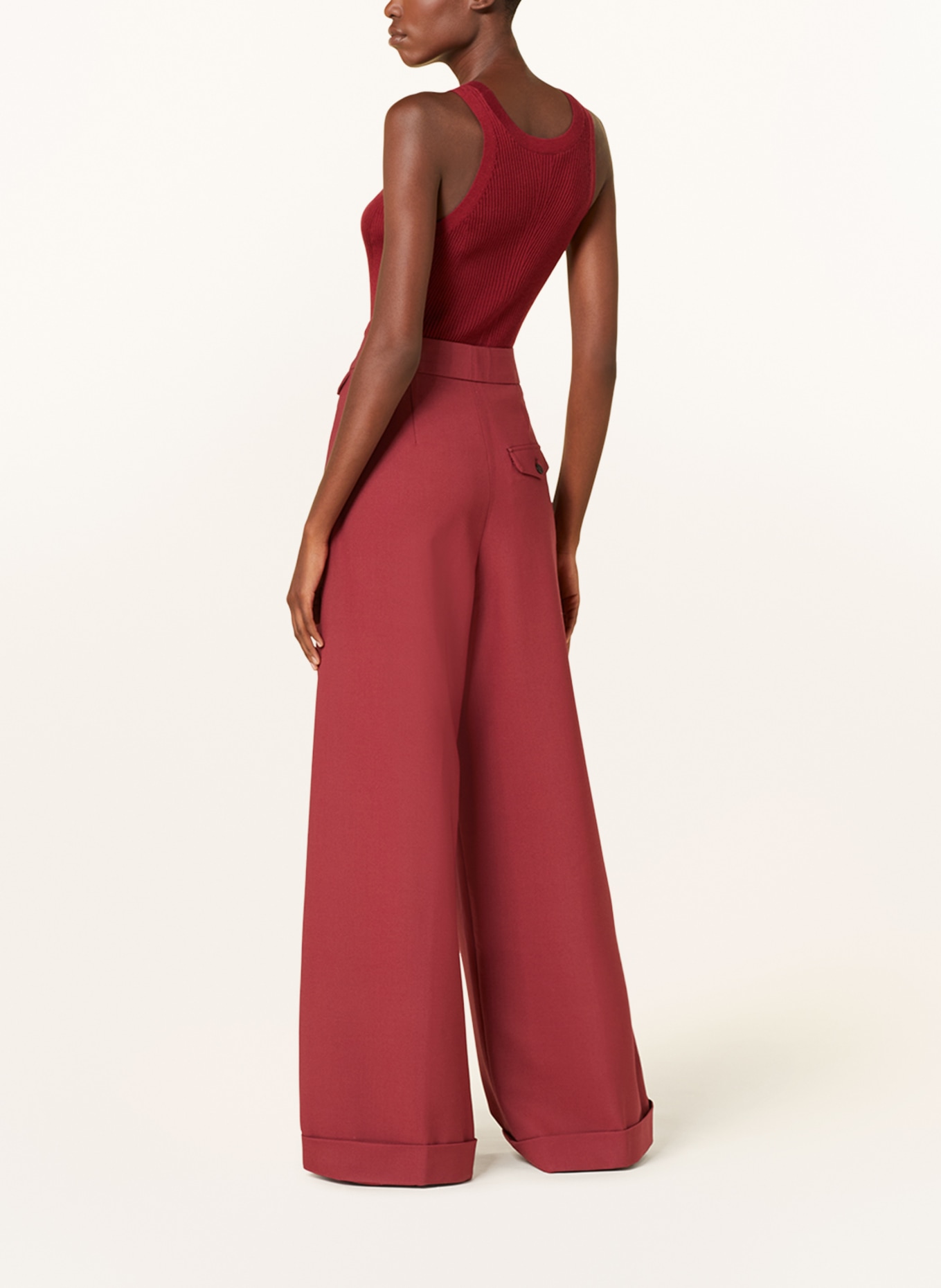 CLOSED Wide leg trousers HANBURY, Color: DARK RED (Image 3)