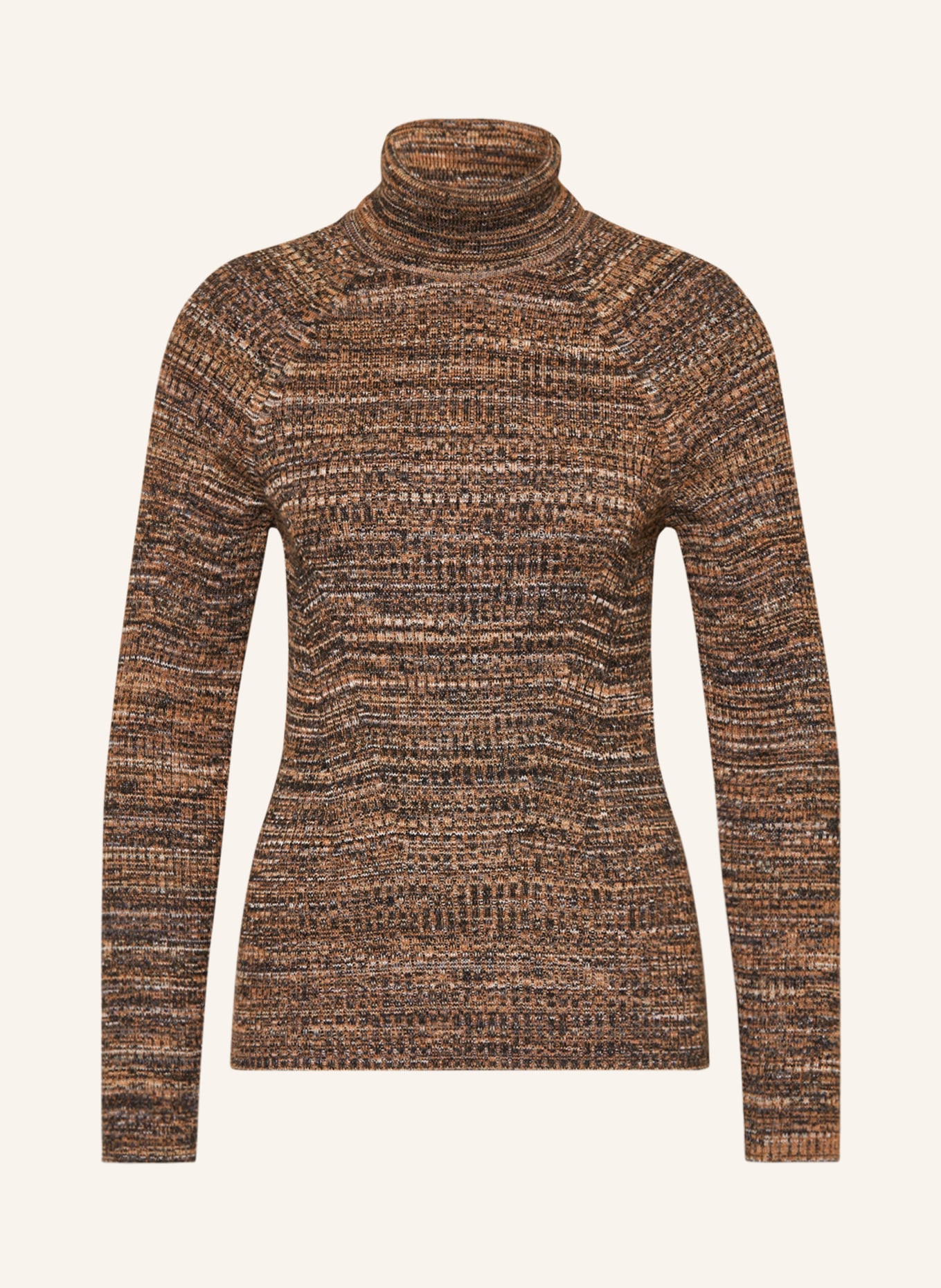 CLOSED Turtleneck sweater, Color: LIGHT BROWN/ BLACK (Image 1)