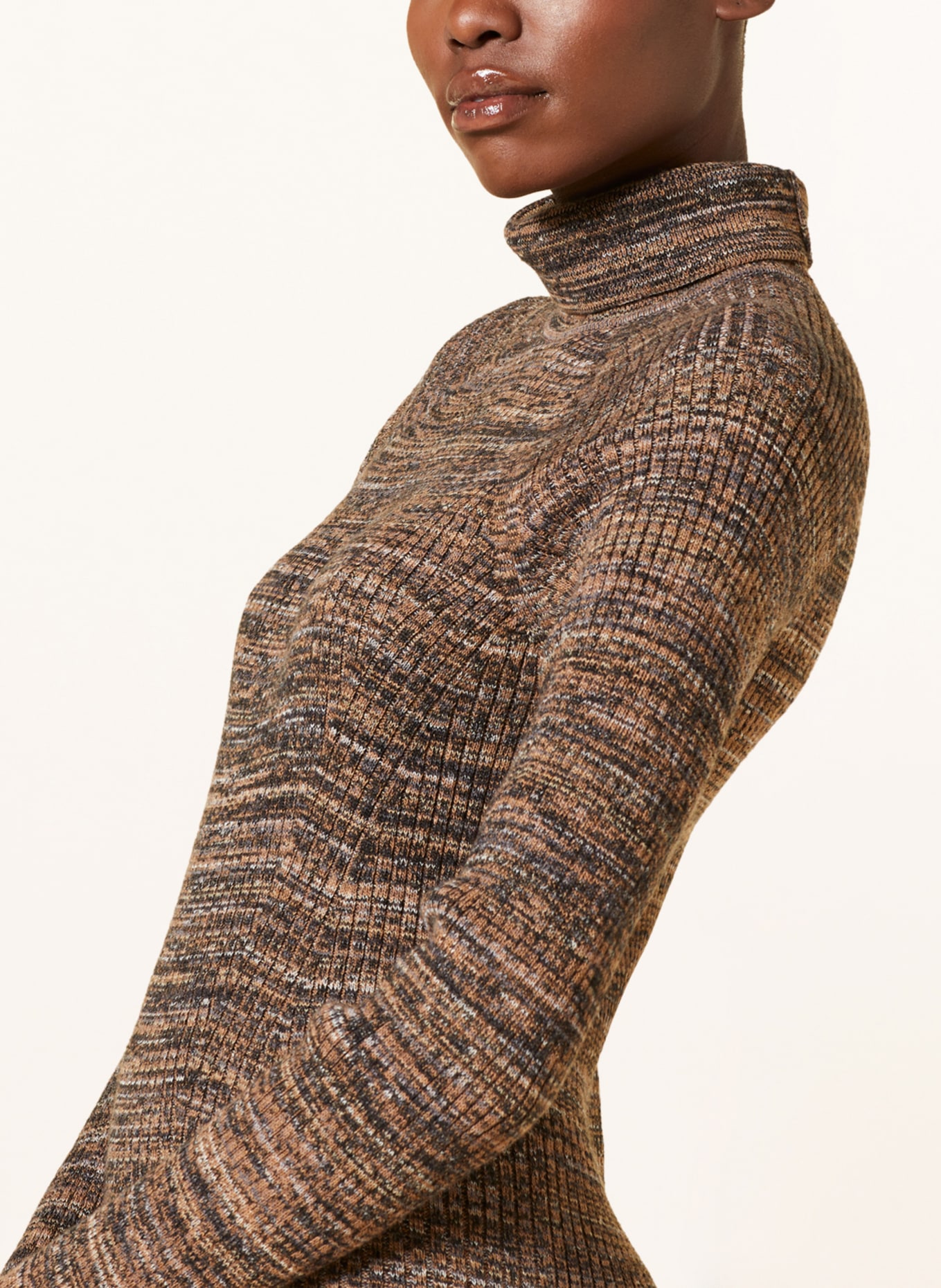 CLOSED Turtleneck sweater, Color: LIGHT BROWN/ BLACK (Image 4)