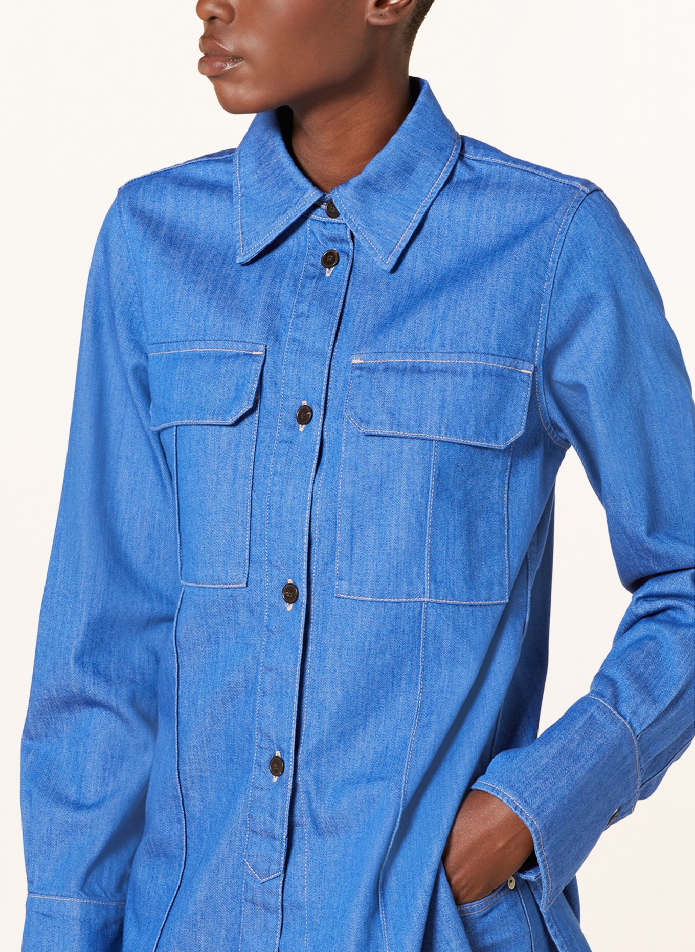 CLOSED Bluzka jeansowa, Kolor: NIEBIESKI (Obrazek 4)