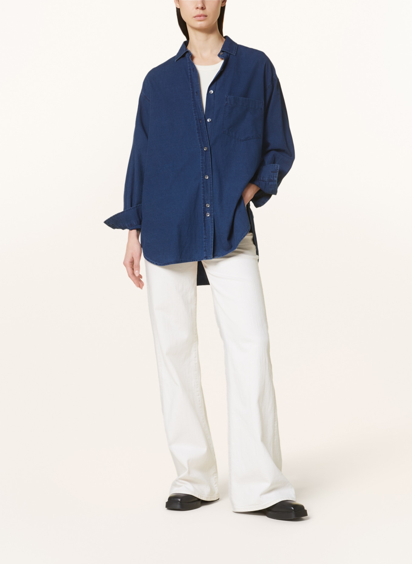 CLOSED Shirt blouse in denim look, Color: DARK BLUE (Image 2)