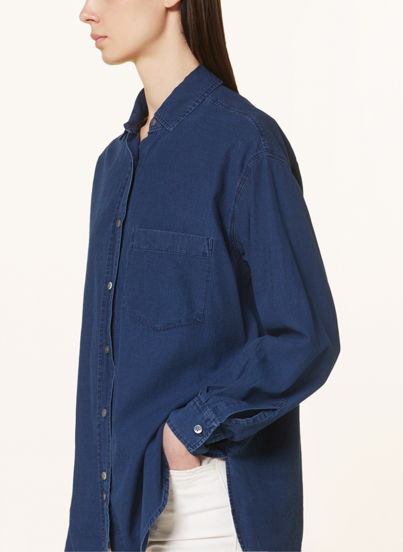 CLOSED Košilová halenka v džínovém vzhledu, Barva: TMAVĚ MODRÁ (Obrázek 4)