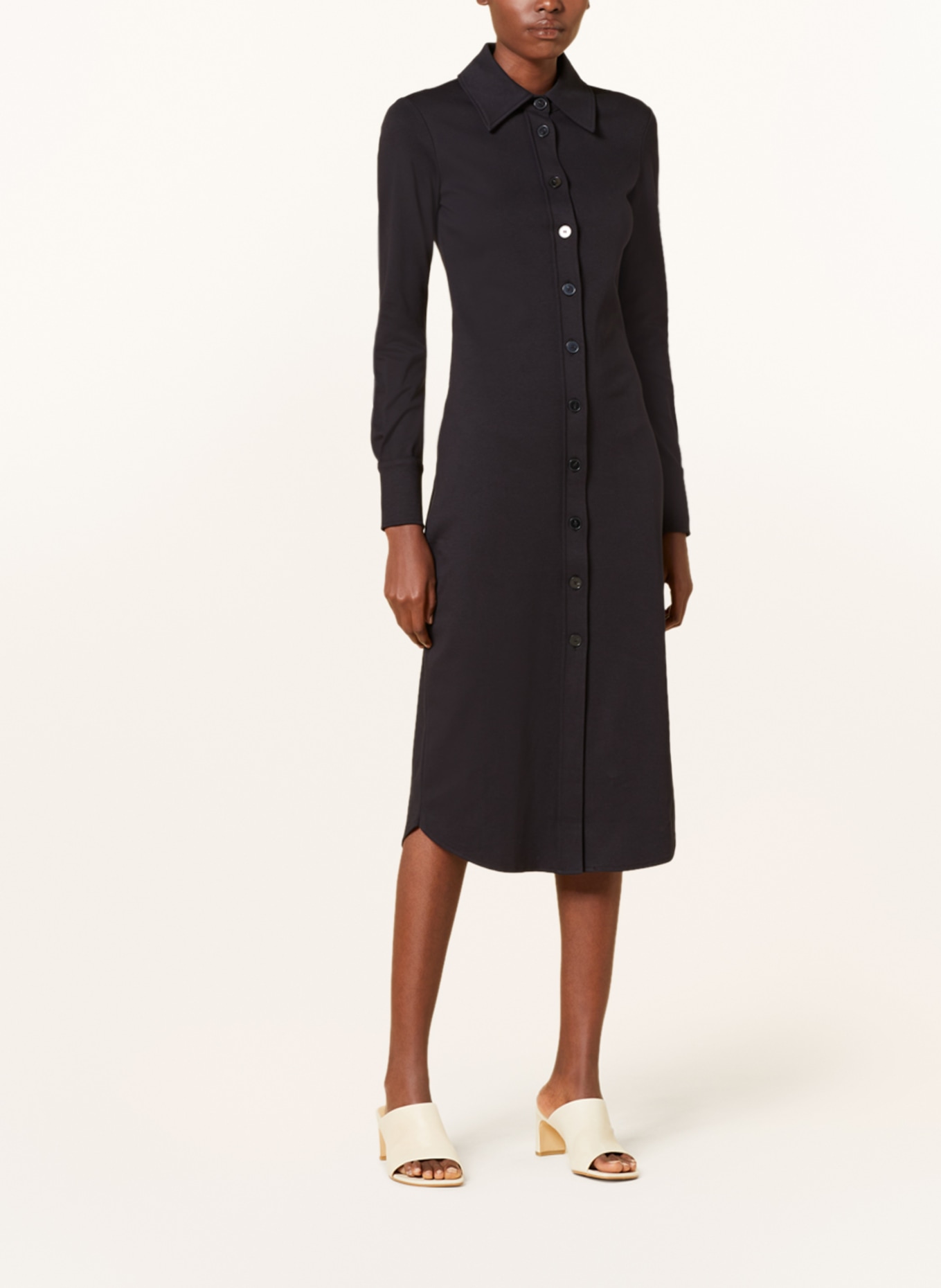 CLOSED Shirt dress made of jersey, Color: BLACK (Image 2)