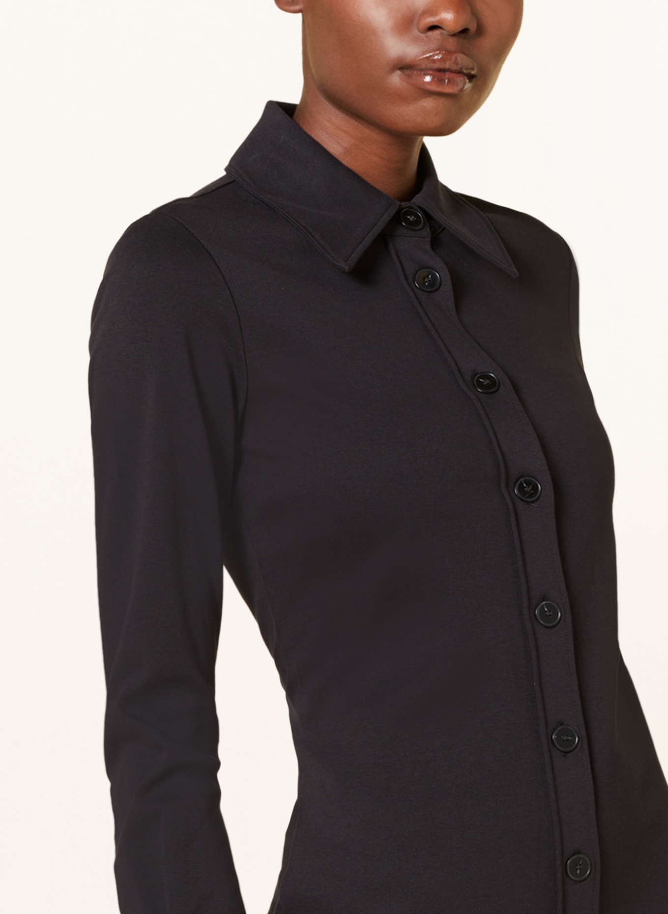 CLOSED Shirt dress made of jersey, Color: BLACK (Image 4)