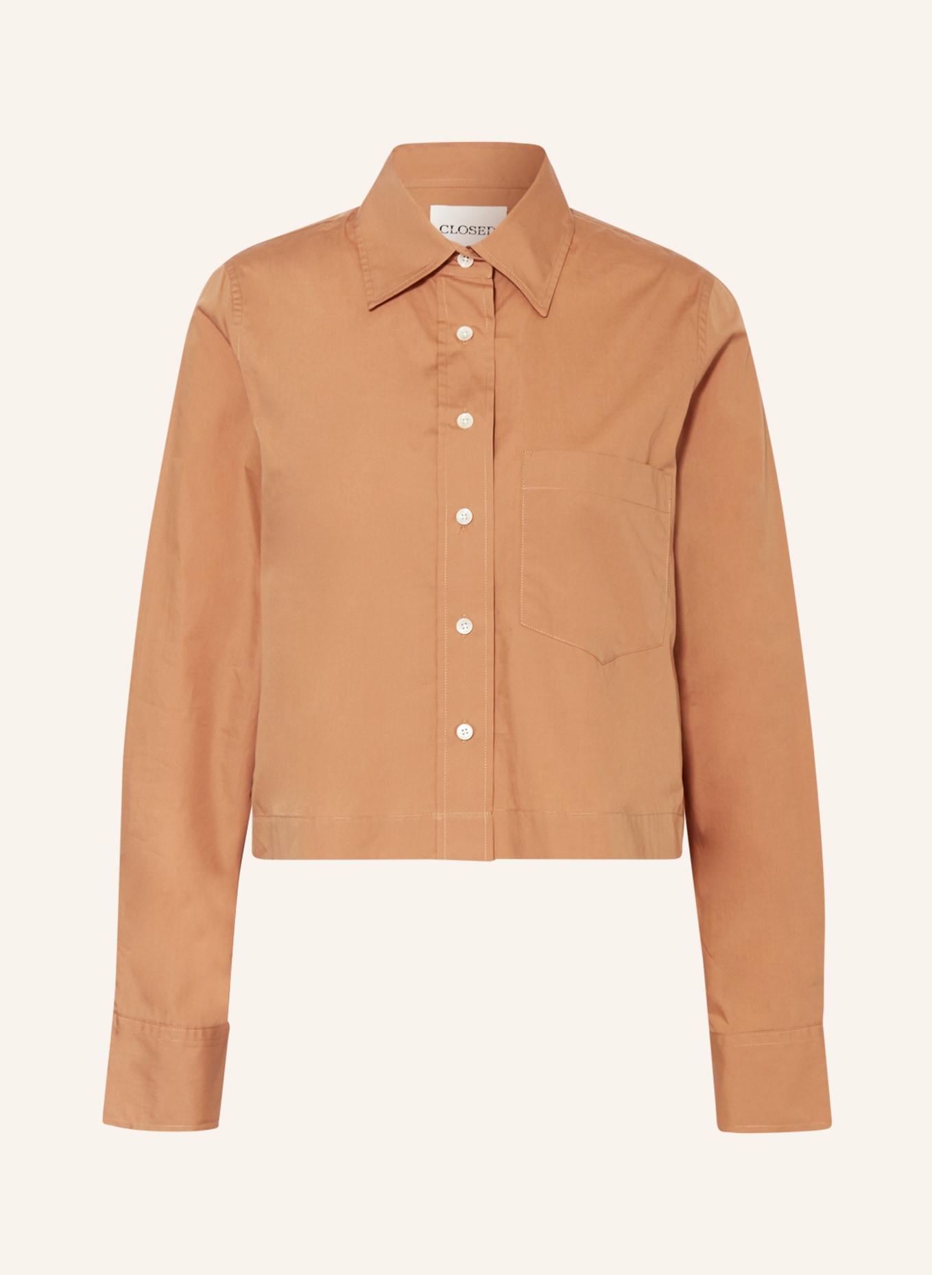 CLOSED Cropped shirt blouse, Color: COGNAC (Image 1)