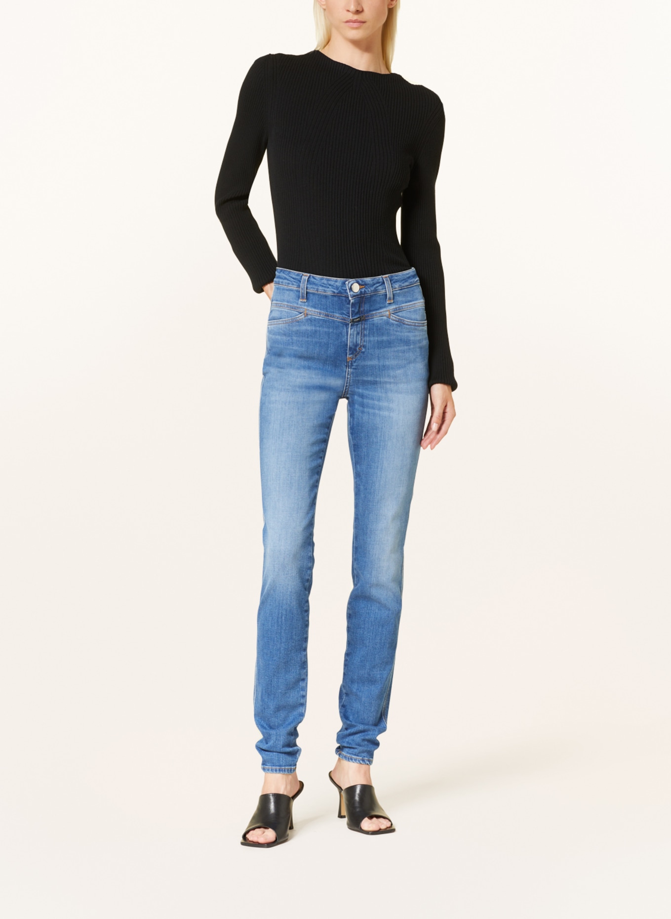 CLOSED Skinny Jeans SKINNY PUSHER, Farbe: MBL MID BLUE (Bild 2)