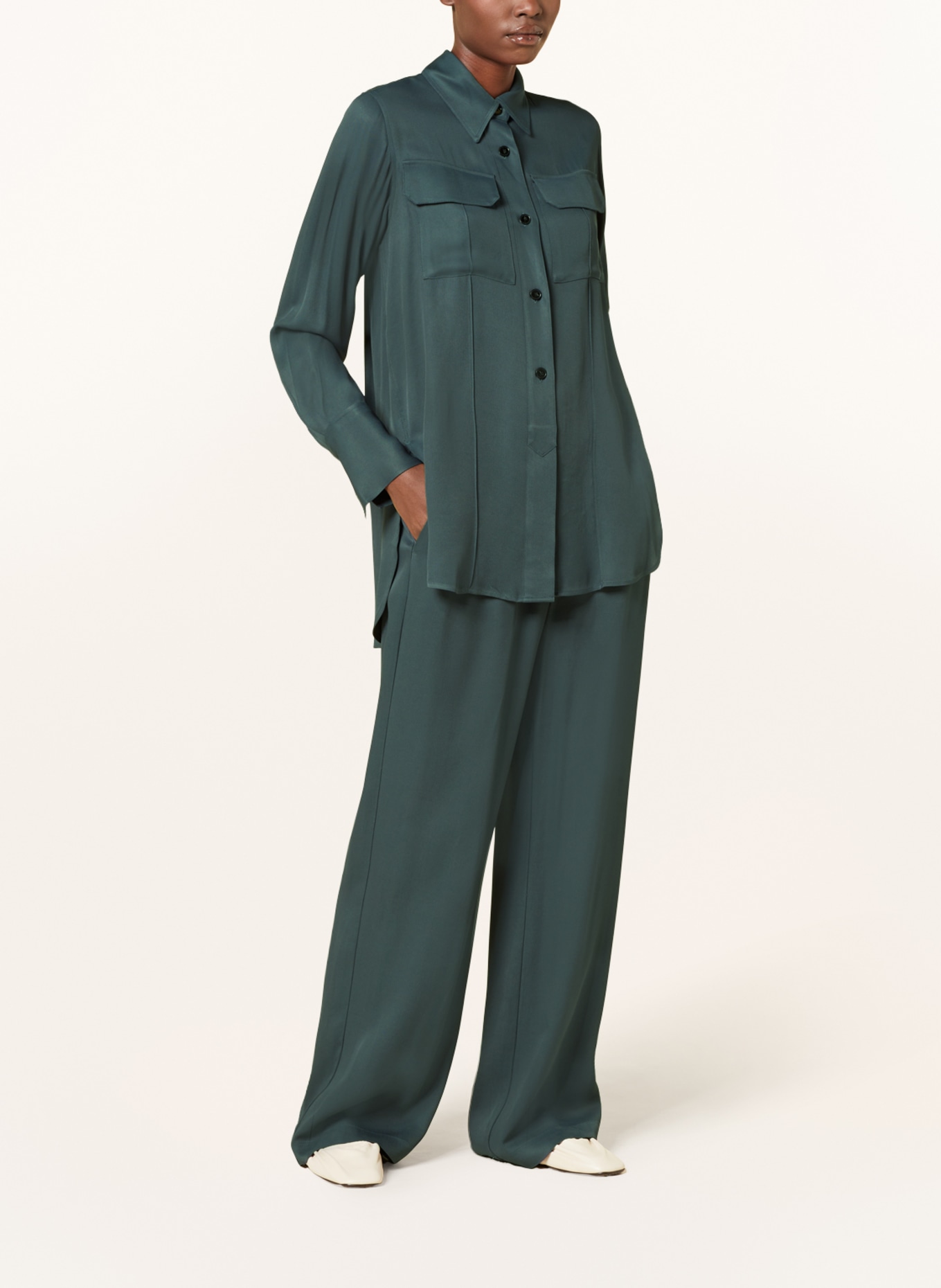 CLOSED Wide leg trousers WINONA, Color: TEAL (Image 2)