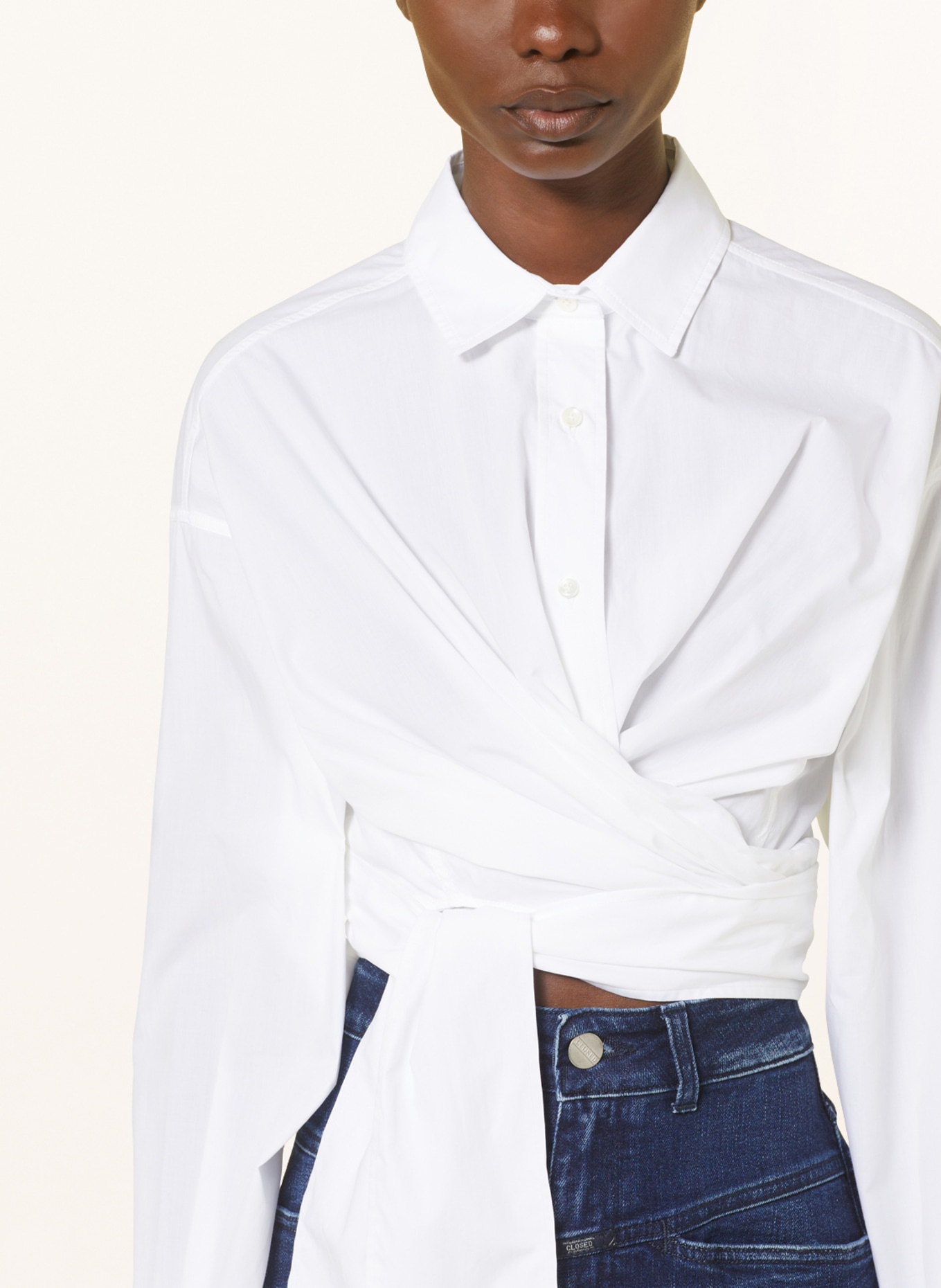 CLOSED Cropped shirt blouse, Color: WHITE (Image 4)