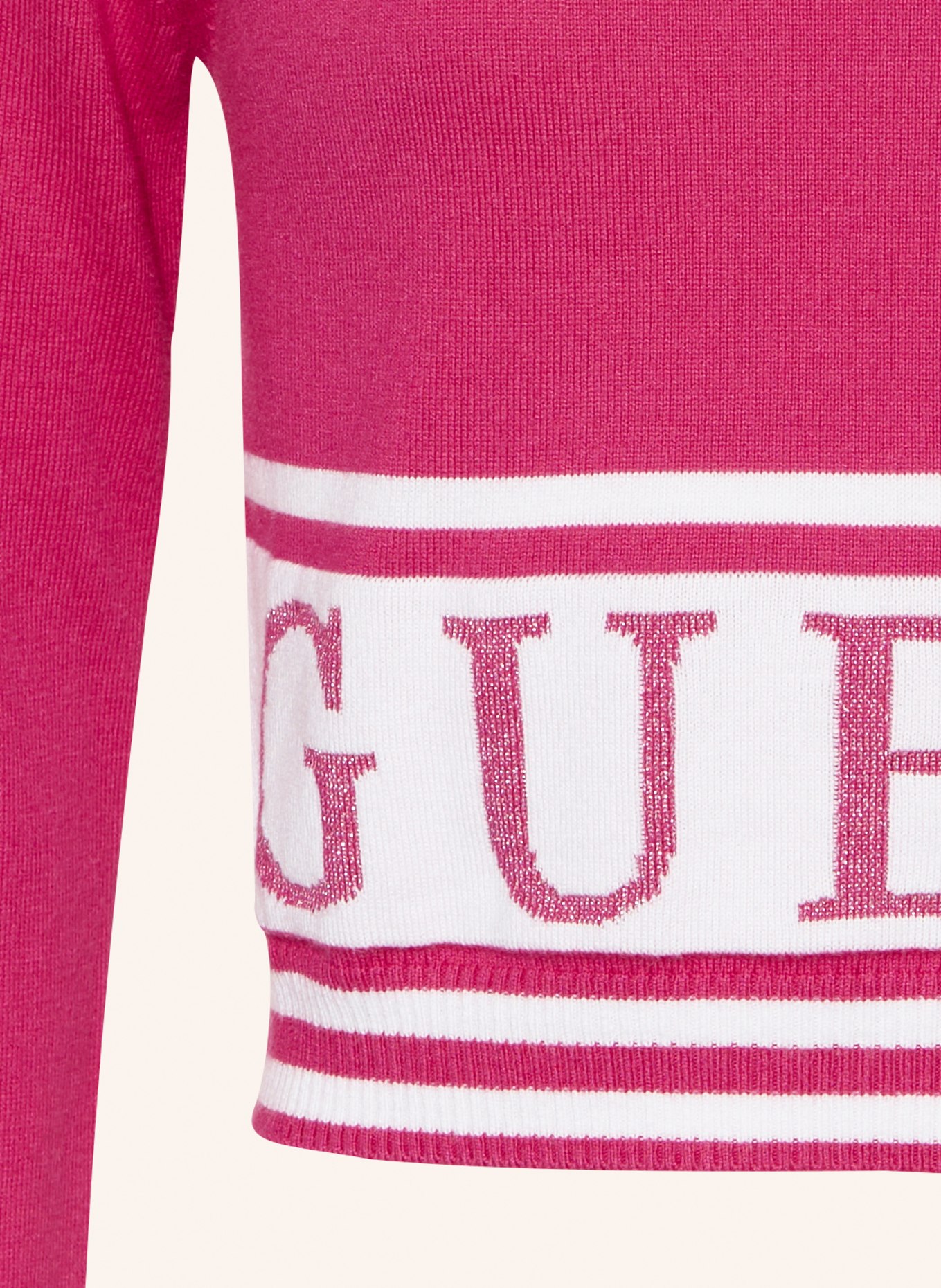 GUESS Pullover mit Glitzergarn, Farbe: PINK/ WEISS (Bild 3)