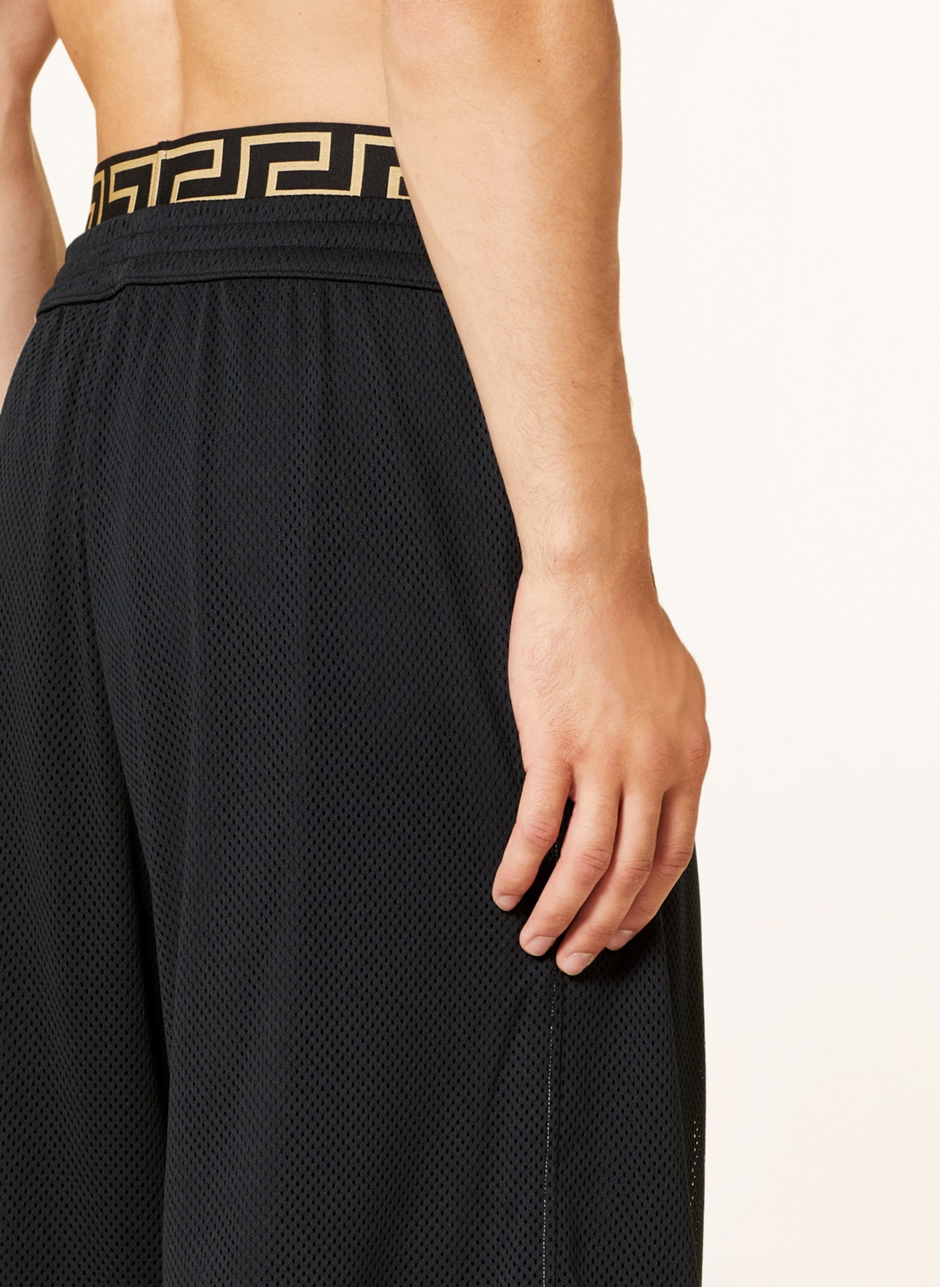 VERSACE Mesh shorts, Color: BLACK (Image 6)