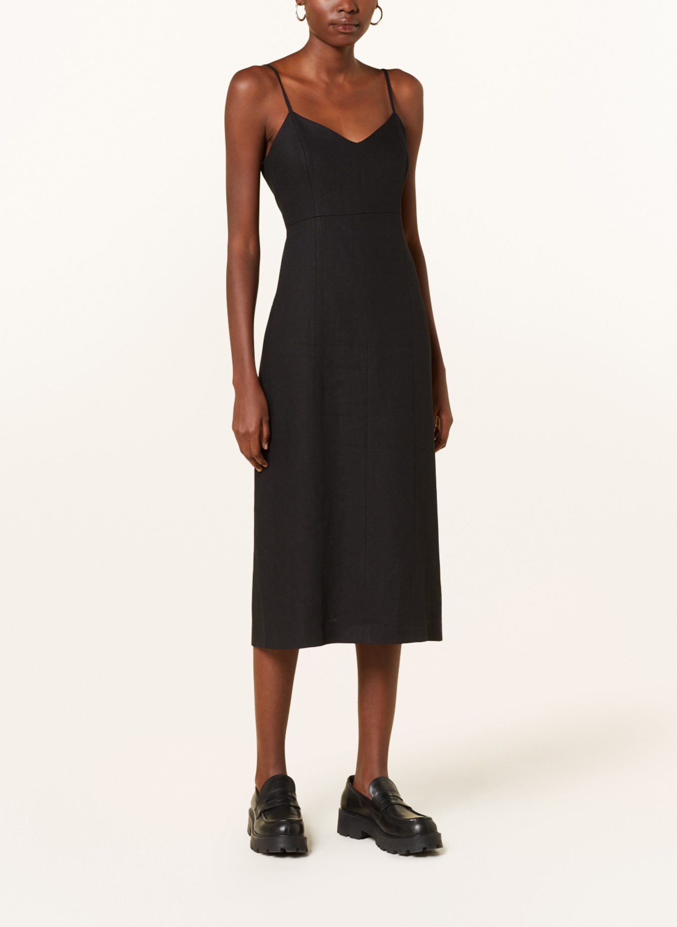 DRYKORN Dress LAVEA with linen, Color: BLACK (Image 2)