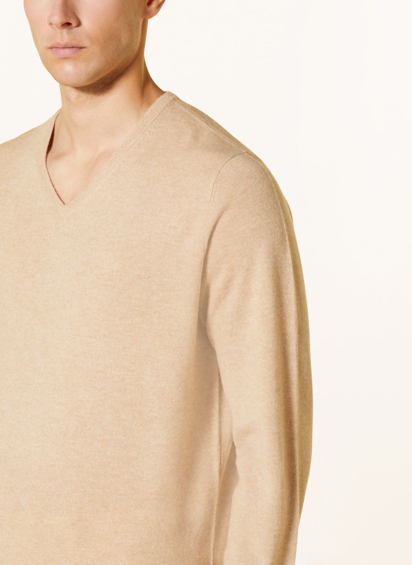 STROKESMAN'S Cashmere sweater, Color: LIGHT BROWN (Image 4)