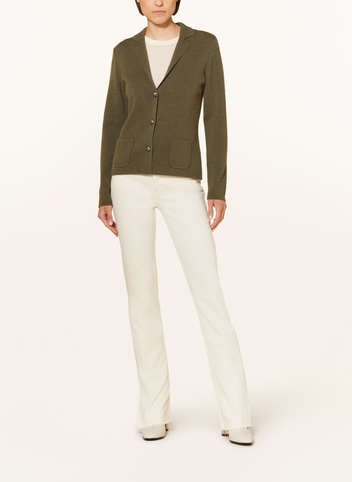 lilienfels Cardigan with cashmere, Color: KHAKI (Image 2)