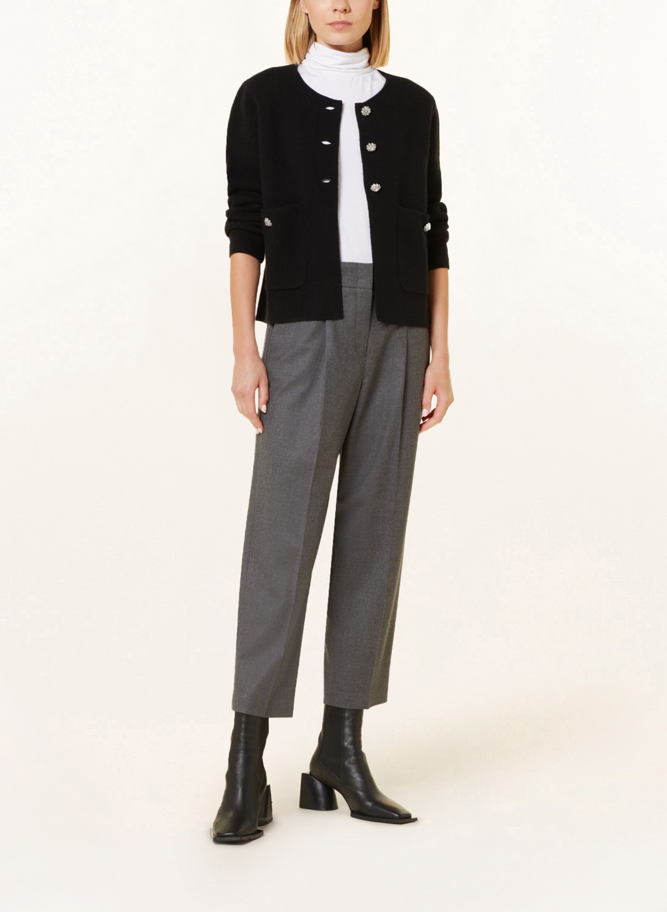 lilienfels Cardigan with cashmere, Color: BLACK (Image 2)
