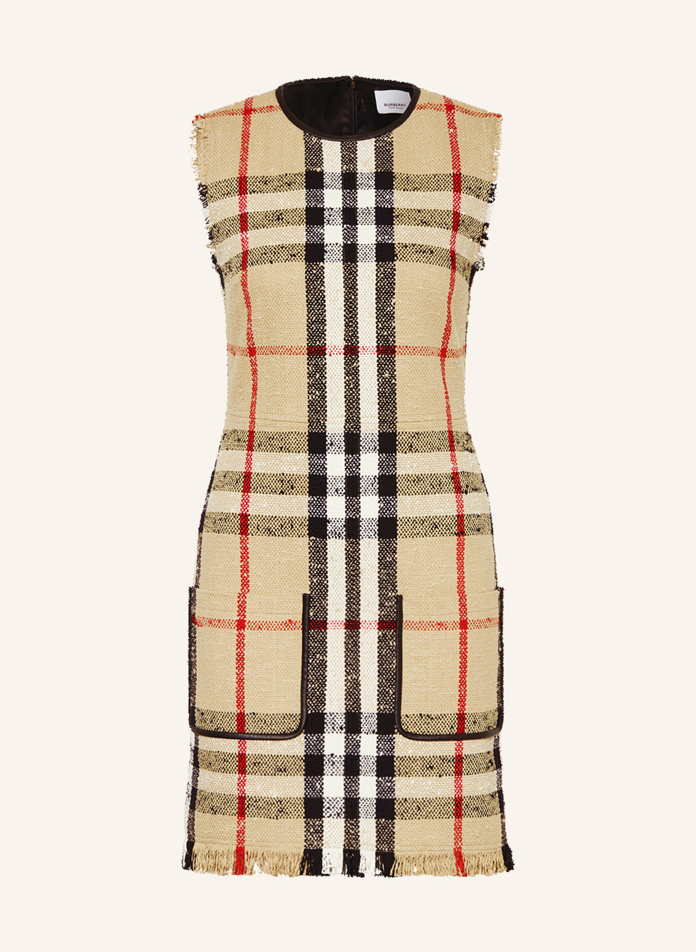 BURBERRY Sheath dress MACY, Color: BEIGE/ BLACK/ RED (Image 1)