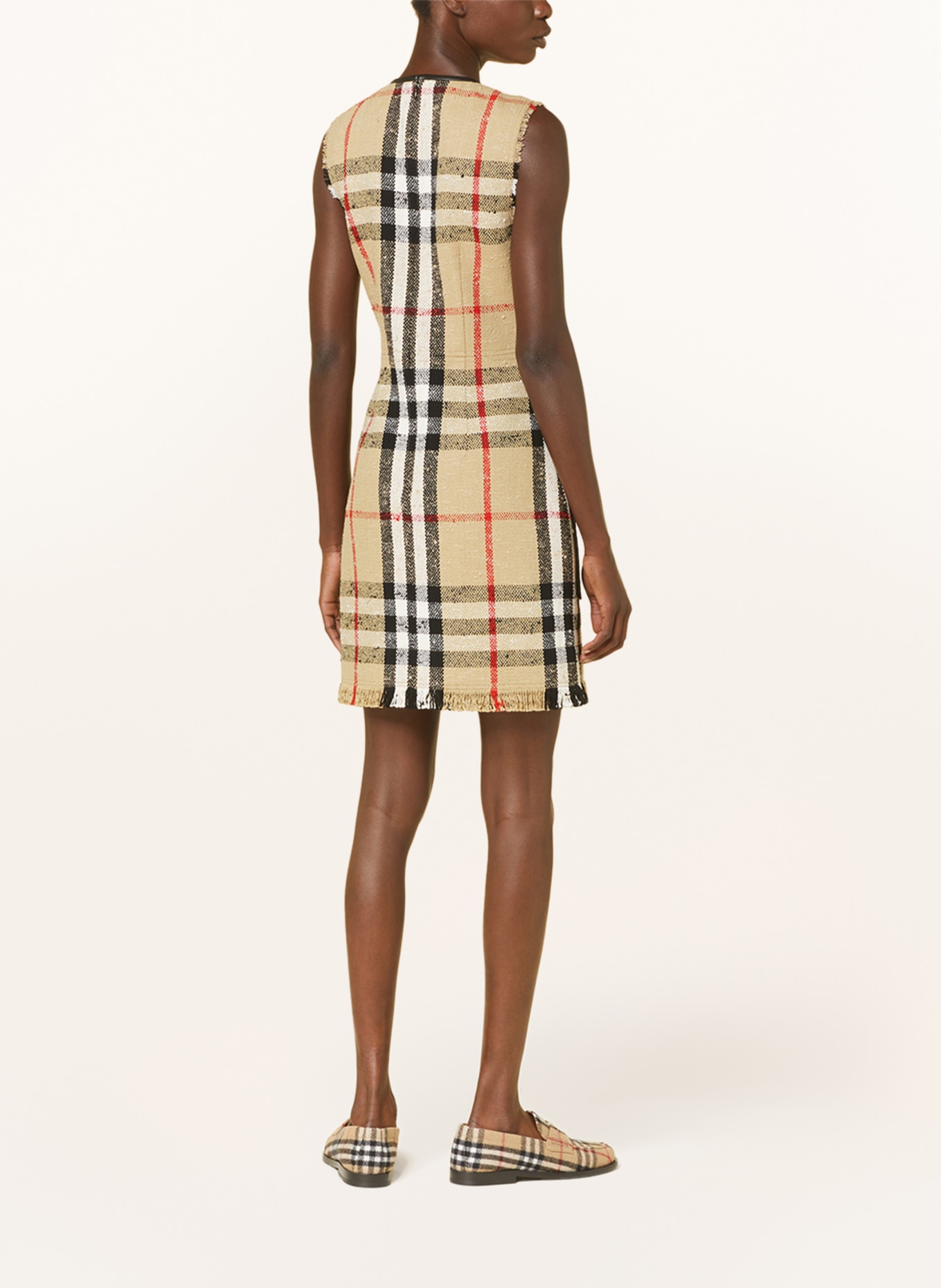 BURBERRY Sheath dress MACY, Color: BEIGE/ BLACK/ RED (Image 3)