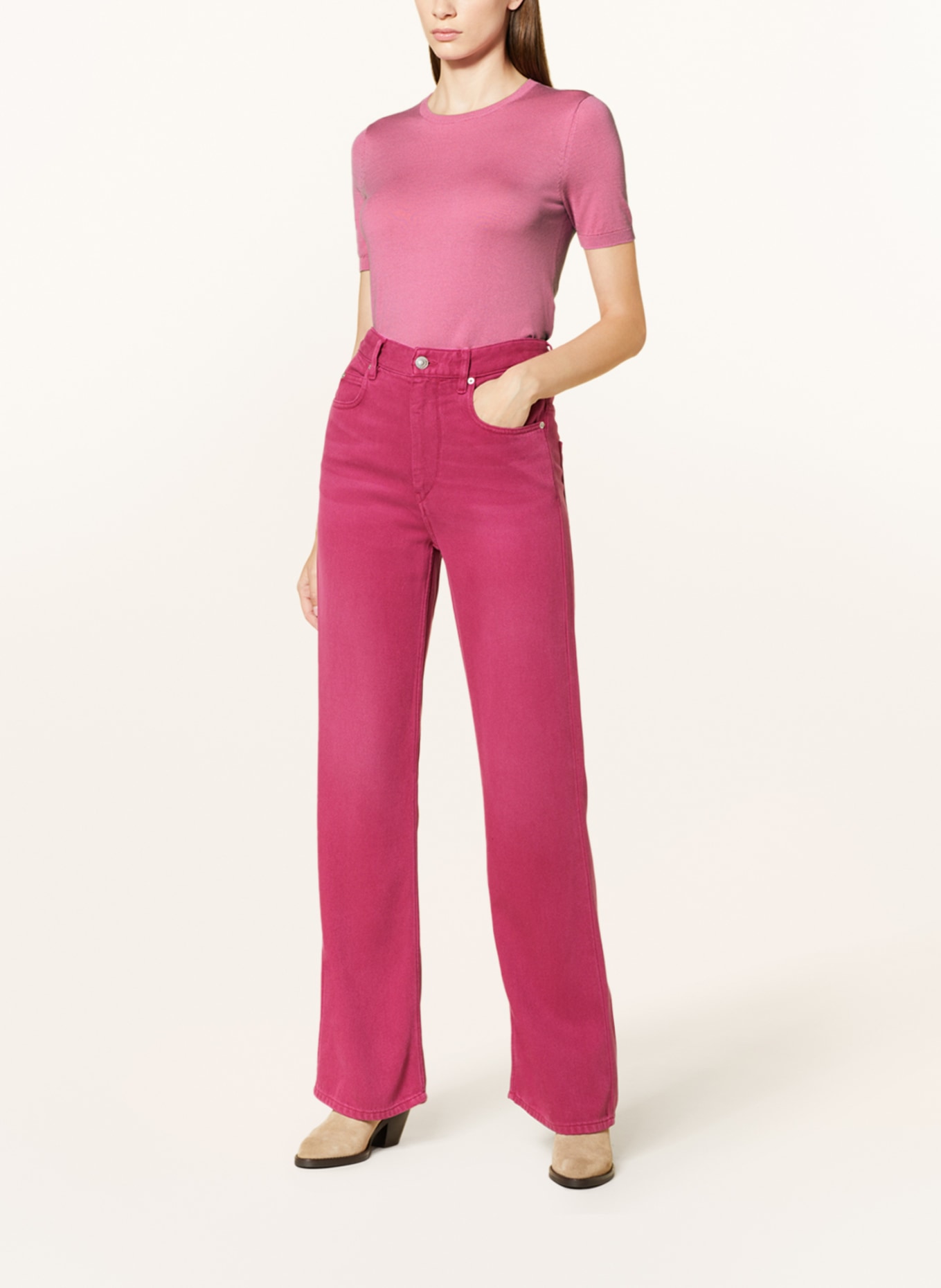 WEEKEND MaxMara Dzianinowa koszulka AGRO z dodatkiem jedwabiu, Kolor: FUKSJA (Obrazek 2)
