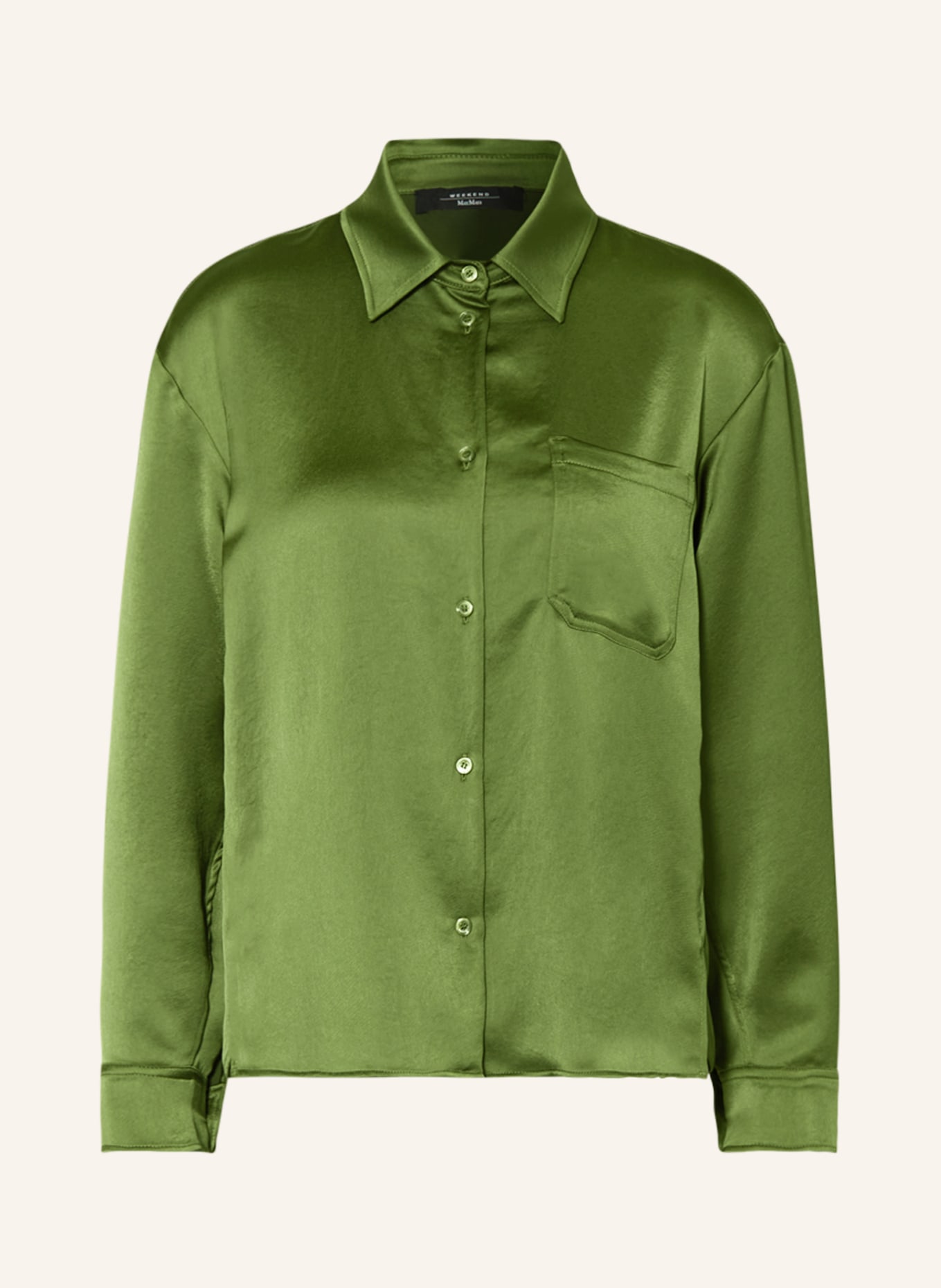 WEEKEND MaxMara Shirt blouse CARIOCA made of satin, Color: LIGHT GREEN (Image 1)