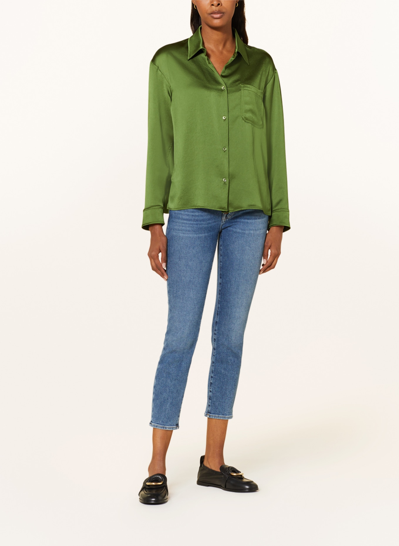 WEEKEND MaxMara Shirt blouse CARIOCA made of satin, Color: LIGHT GREEN (Image 2)