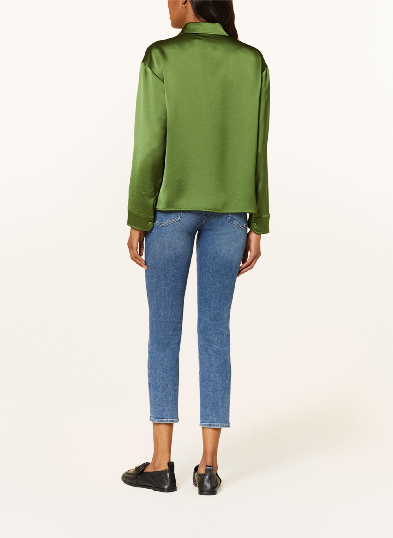WEEKEND MaxMara Shirt blouse CARIOCA made of satin, Color: LIGHT GREEN (Image 3)