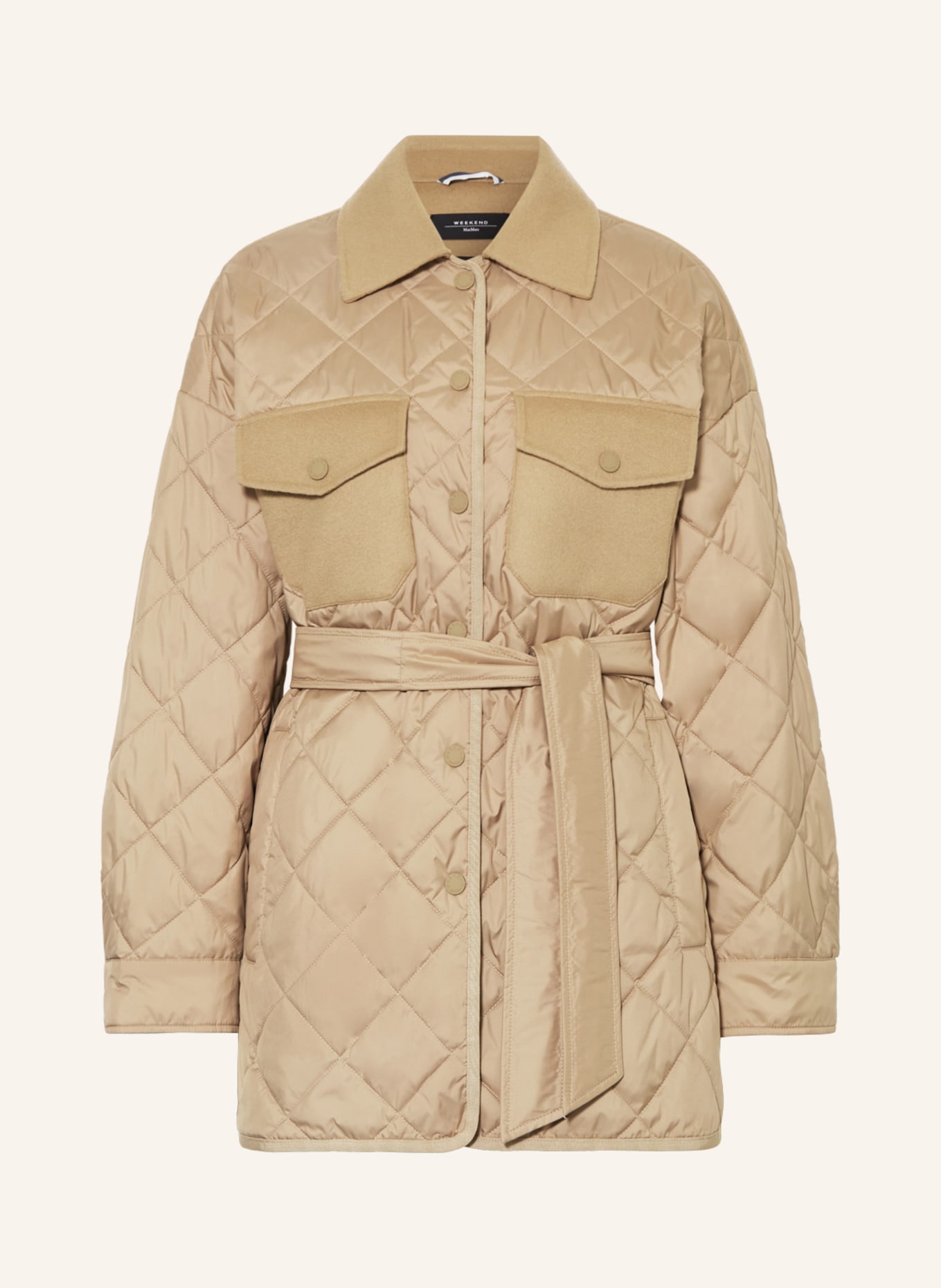 WEEKEND MaxMara Quilted coat PAPRICA in mixed materials, Color: CAMEL (Image 1)