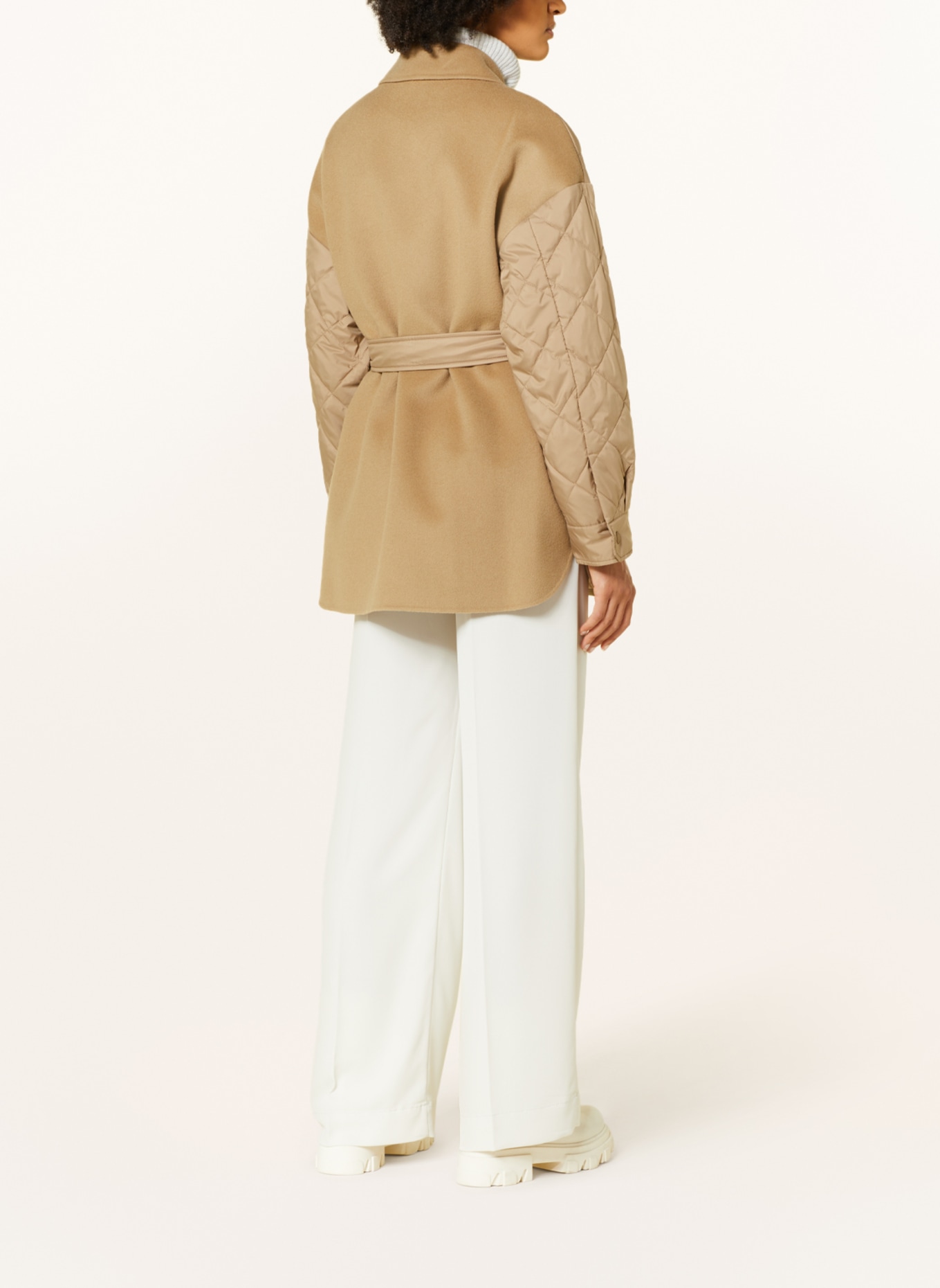 WEEKEND MaxMara Quilted coat PAPRICA in mixed materials, Color: CAMEL (Image 3)