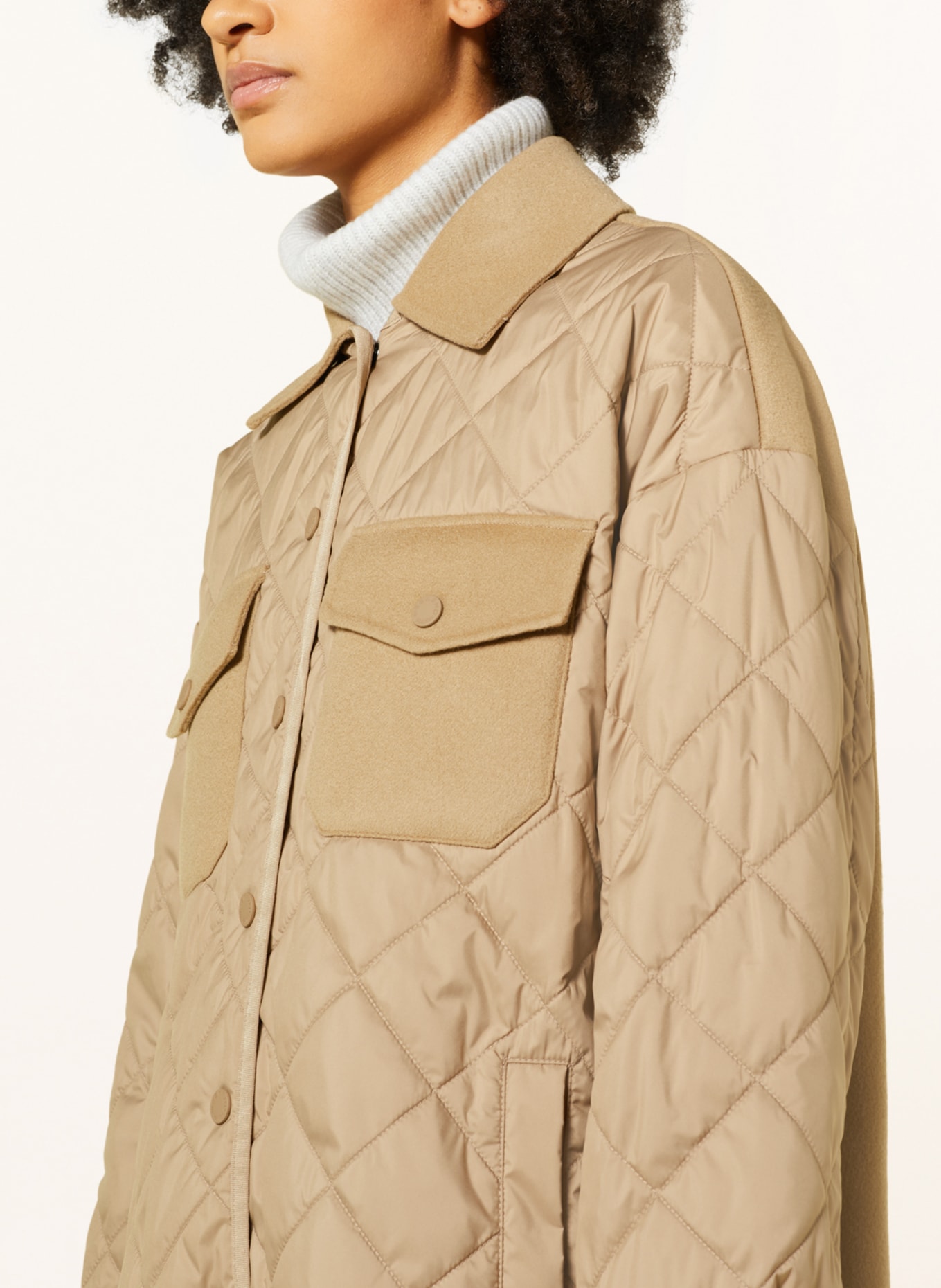 WEEKEND MaxMara Quilted coat PAPRICA in mixed materials, Color: CAMEL (Image 4)