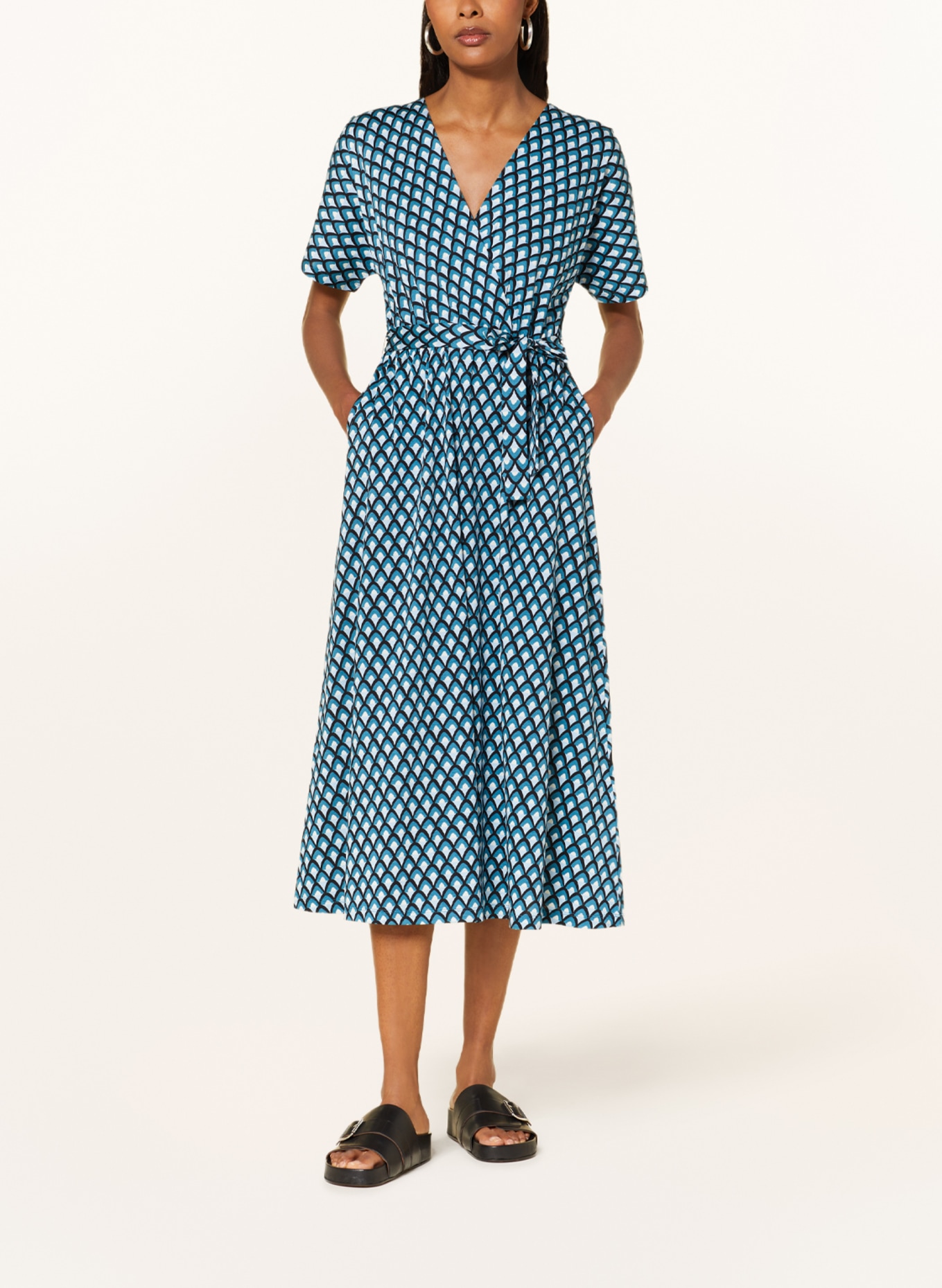WEEKEND MaxMara Jersey dress PAPIRO, Color: TEAL/ WHITE/ LIGHT BLUE (Image 2)