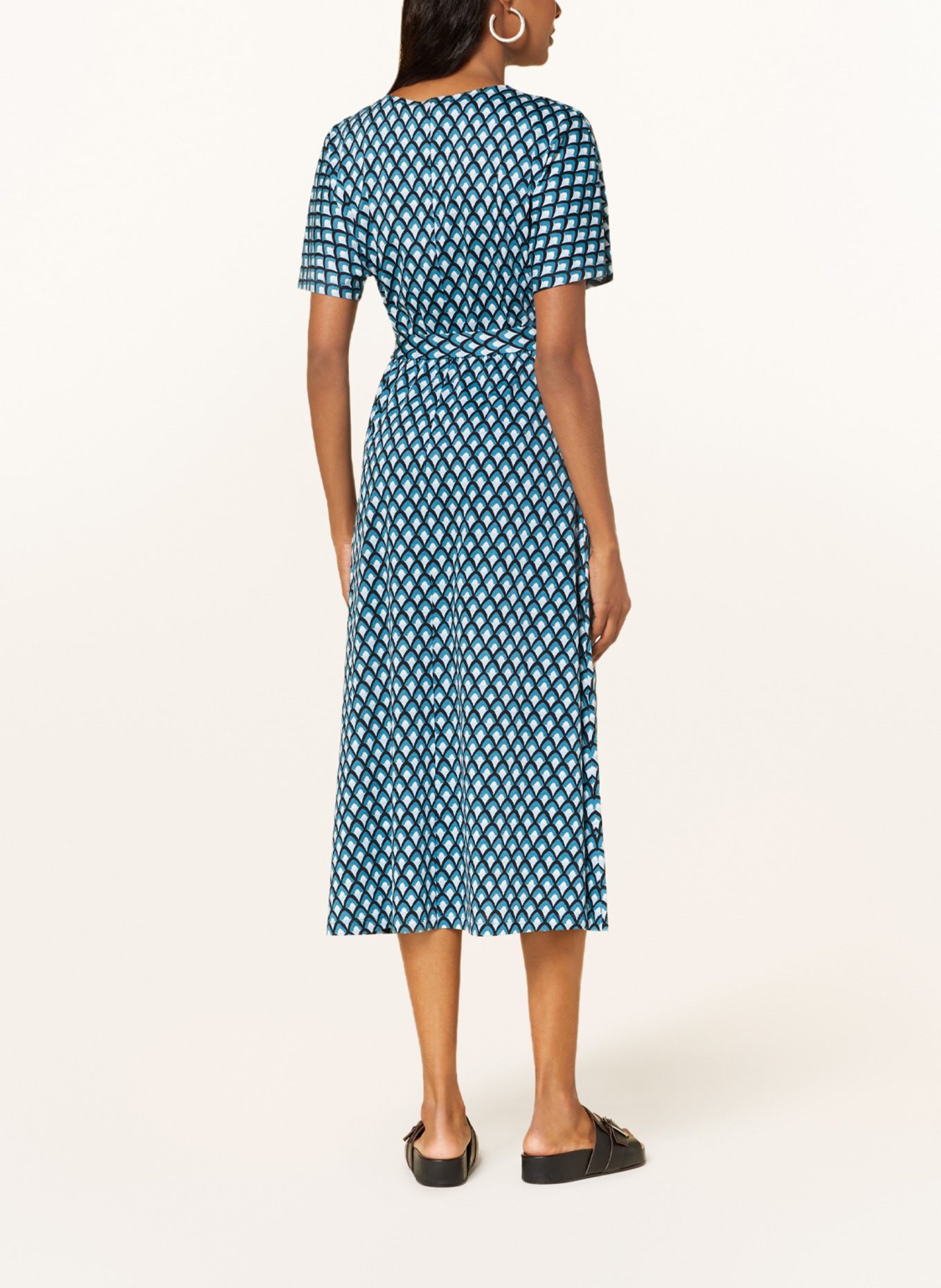 WEEKEND MaxMara Jersey dress PAPIRO, Color: TEAL/ WHITE/ LIGHT BLUE (Image 3)