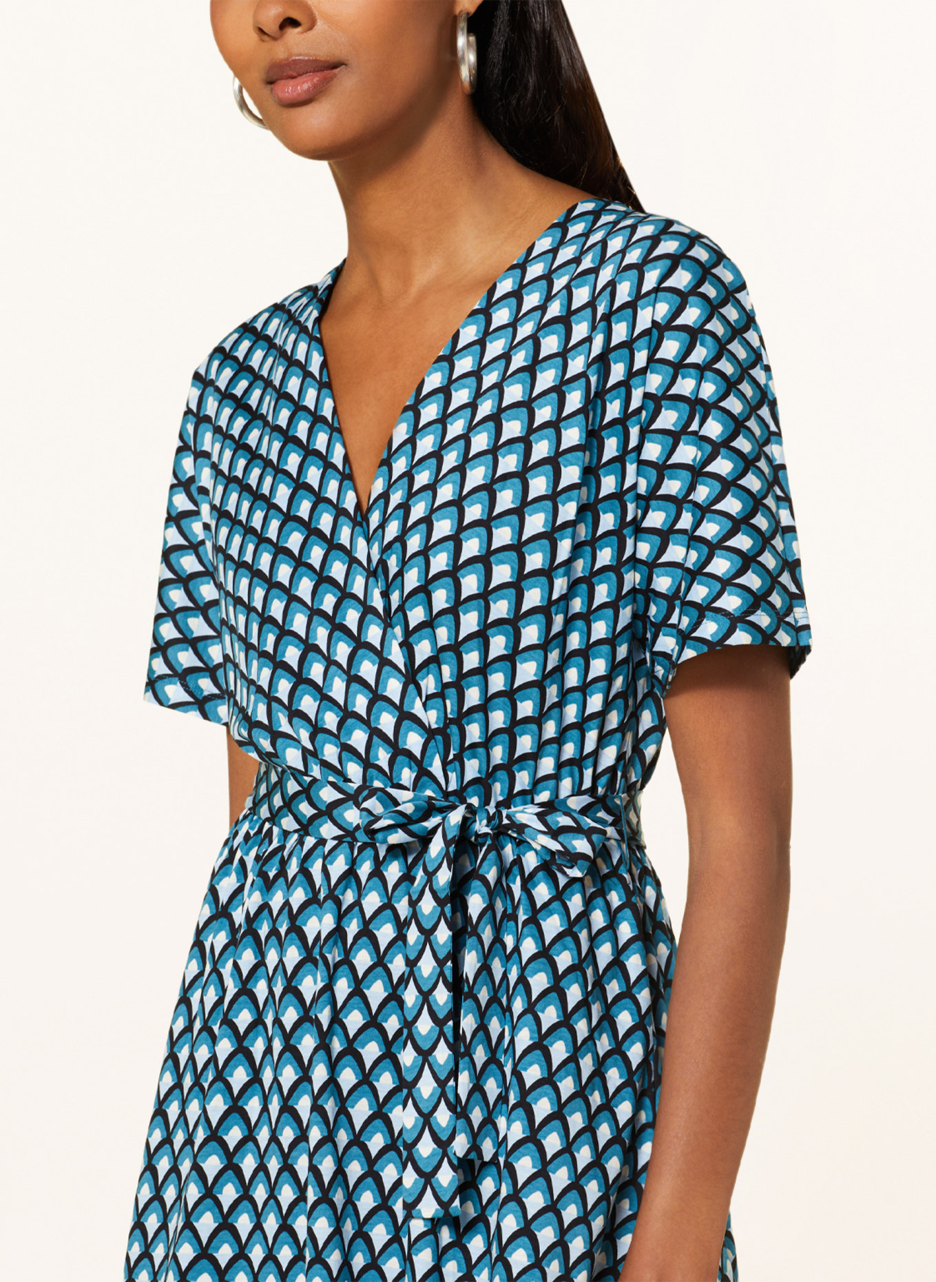 WEEKEND MaxMara Jersey dress PAPIRO, Color: TEAL/ WHITE/ LIGHT BLUE (Image 4)