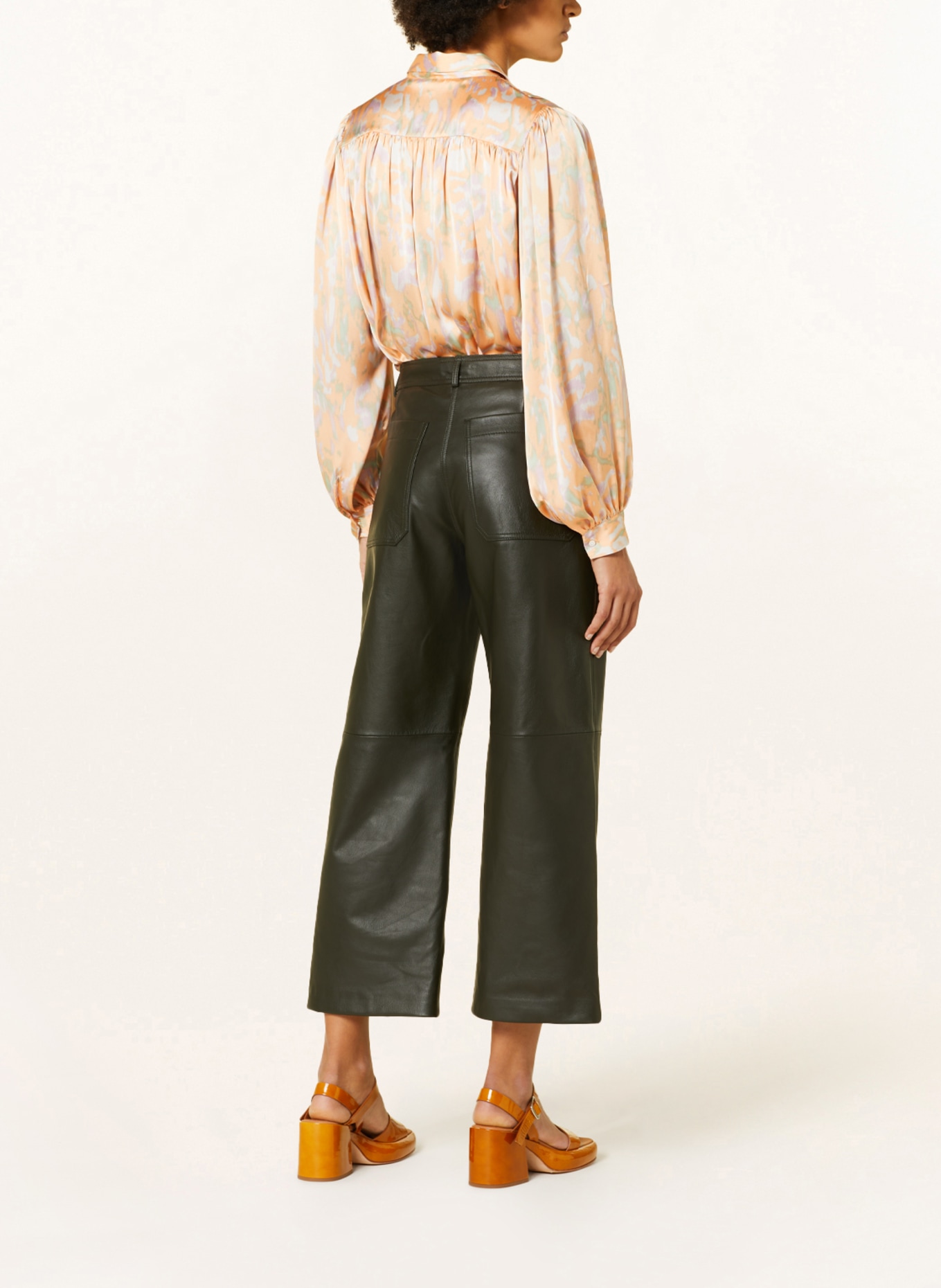 WEEKEND MaxMara Leather culottes FIORITO, Color: BLACK (Image 3)
