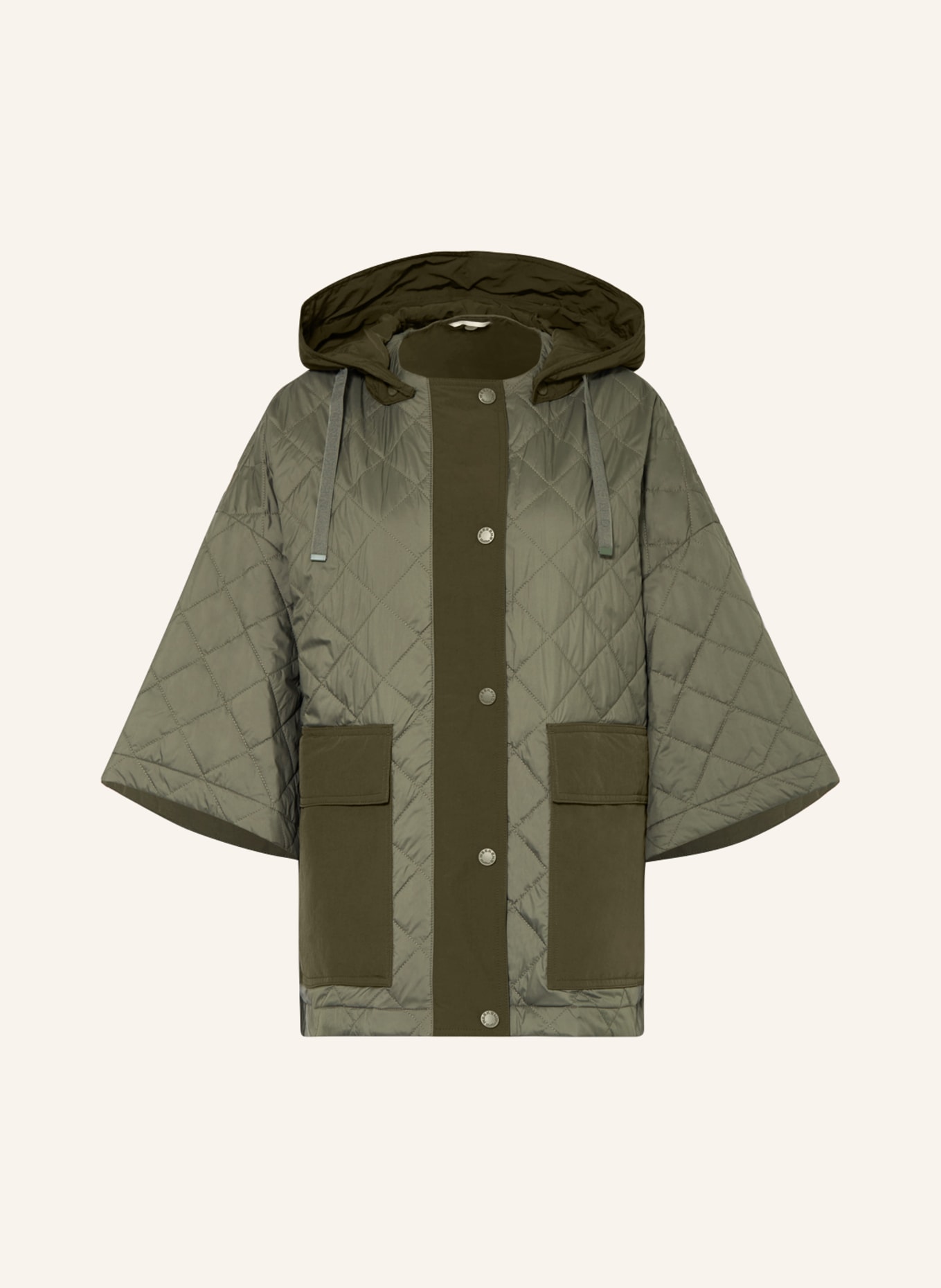 WEEKEND MaxMara Prošívaný kabát TEQUILA s odnímatelnou kapucí, Barva: OLIVOVÁ (Obrázek 1)