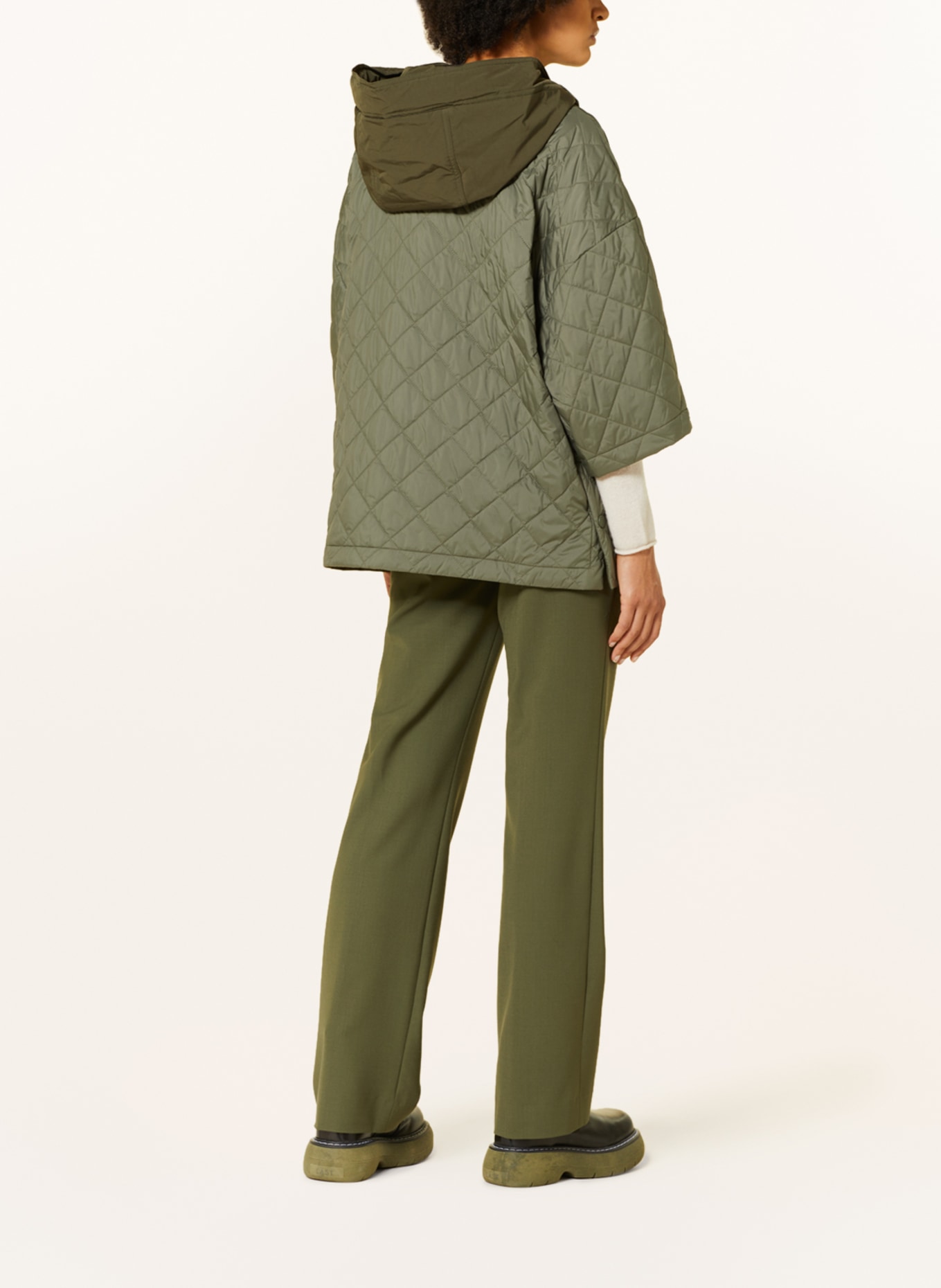WEEKEND MaxMara Quilted coat TEQUILA with removable hood, Color: OLIVE (Image 3)