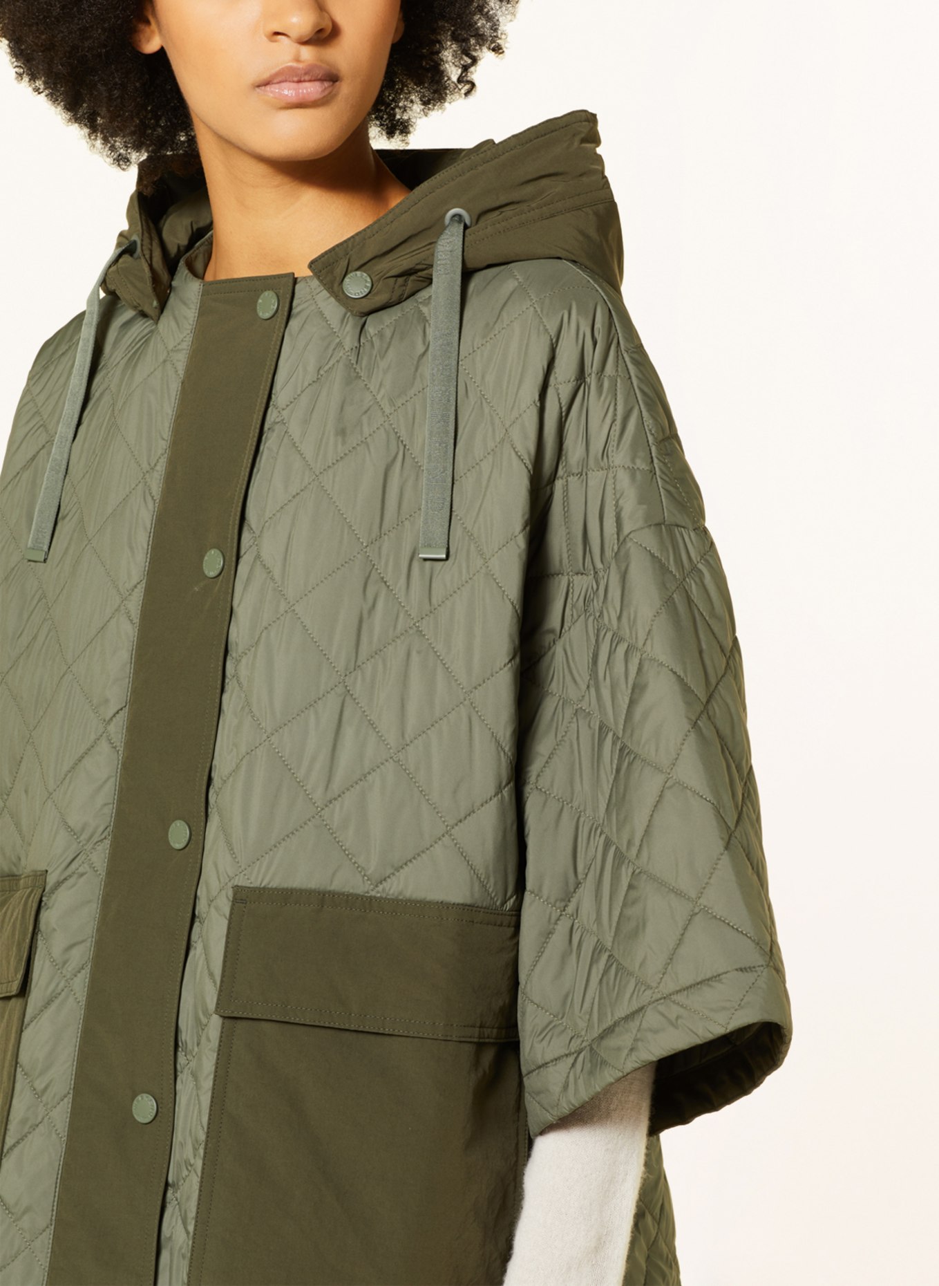 WEEKEND MaxMara Quilted coat TEQUILA with removable hood, Color: OLIVE (Image 5)