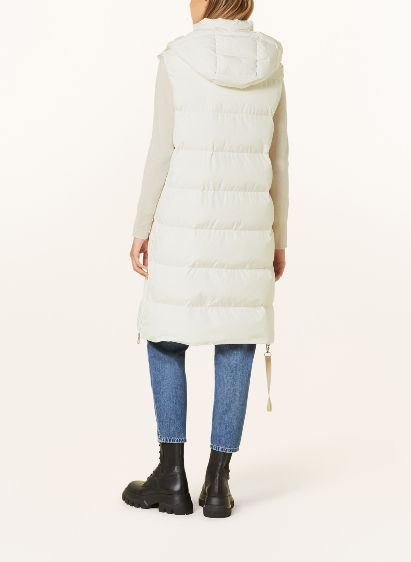 darling harbour Quilted vest with removable hood and SORONA®AURA insulation, Color: WHITE (Image 3)