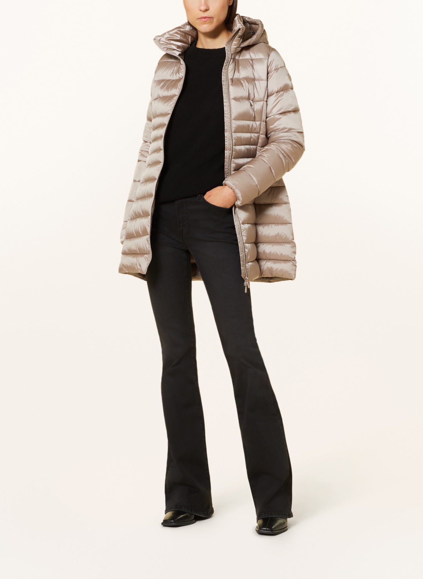 SAVE THE DUCK Quilted coat IRIS REESE with detachable hood, Color: LIGHT GRAY (Image 2)