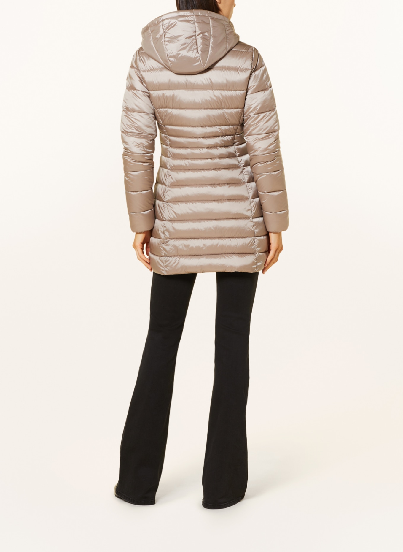 SAVE THE DUCK Quilted coat IRIS REESE with detachable hood, Color: LIGHT GRAY (Image 3)