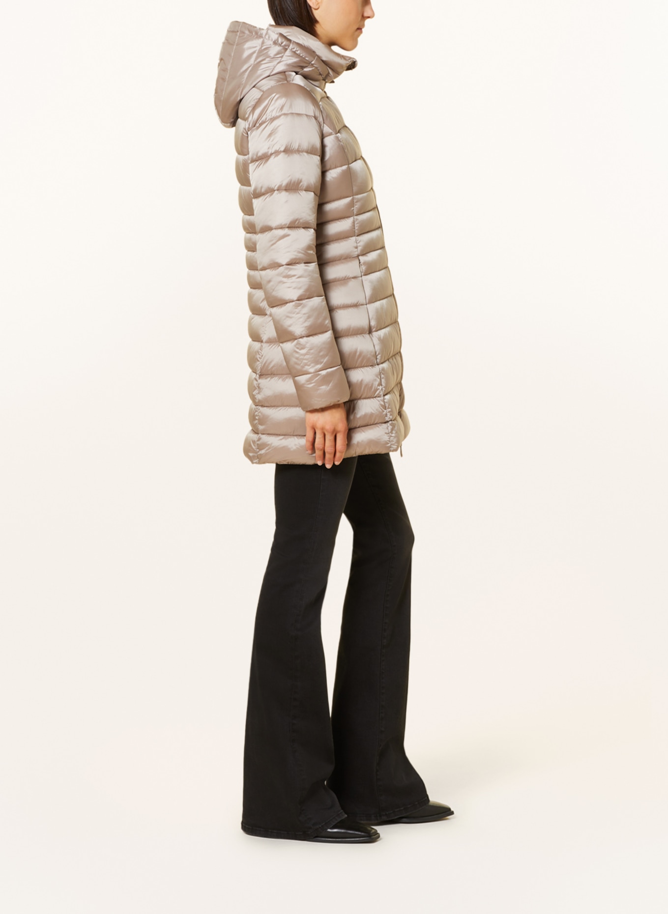 SAVE THE DUCK Quilted coat IRIS REESE with detachable hood, Color: LIGHT GRAY (Image 4)