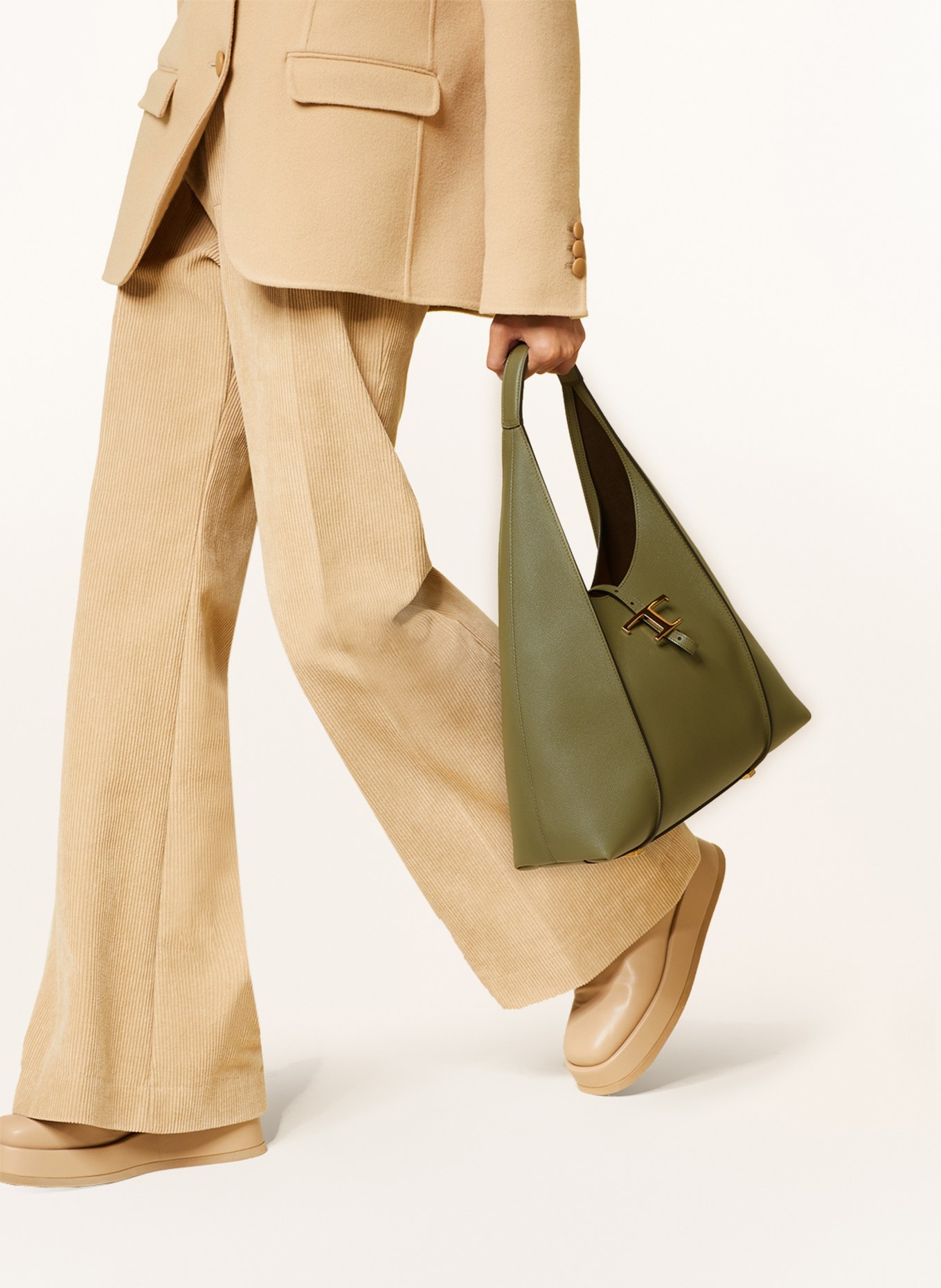 TOD'S Hobo bag T TIMELESS MEDIUM with pouch, Color: OLIVE (Image 4)