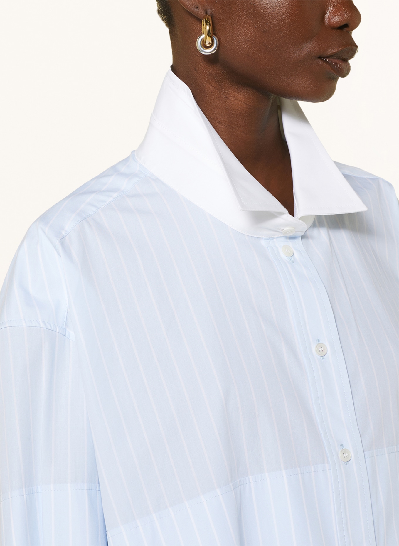 VICTORIABECKHAM Shirt blouse, Color: WHITE/ LIGHT BLUE (Image 4)