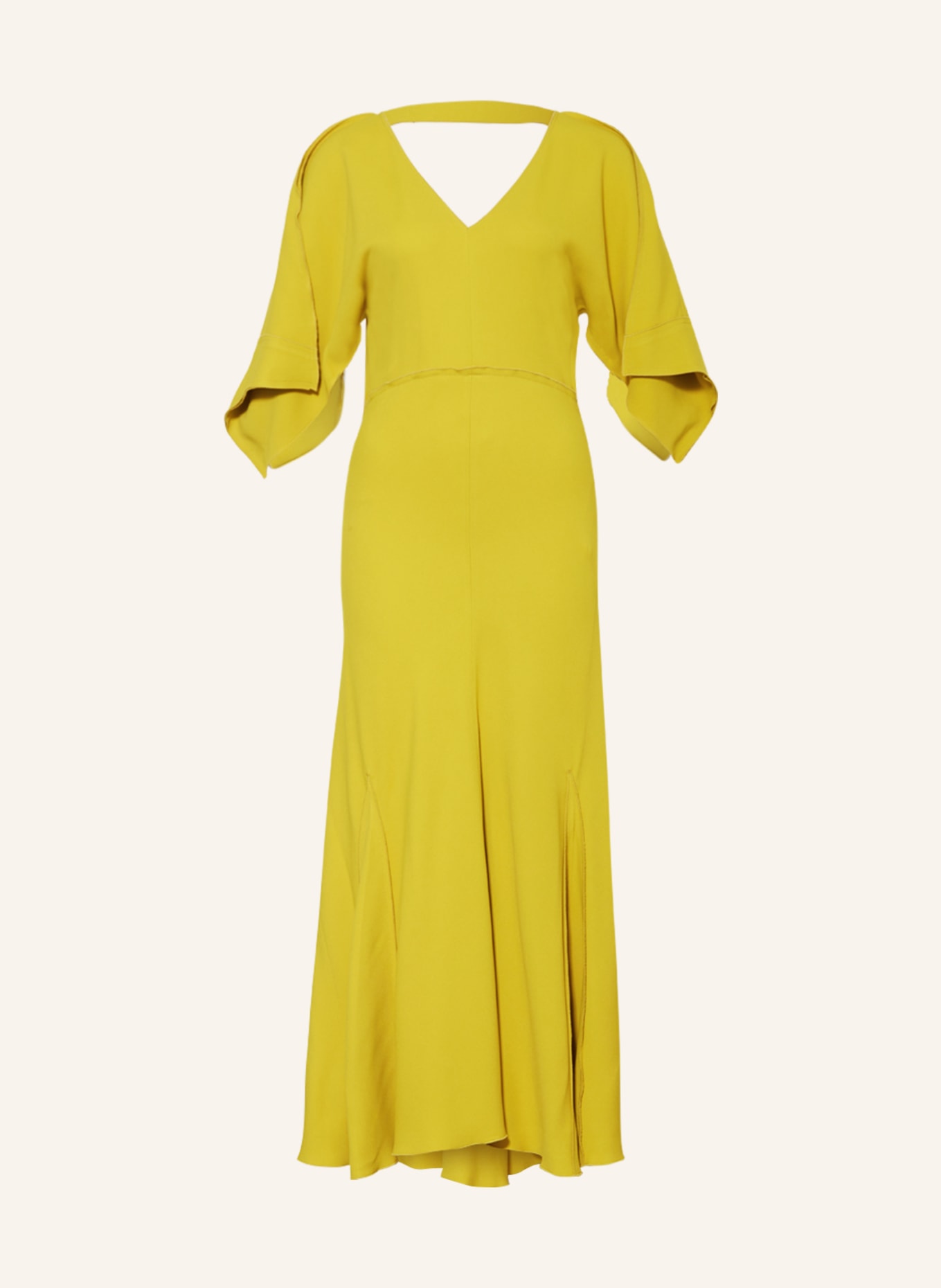 VICTORIABECKHAM Dress BIAS with 3/4 sleeves, Color: DARK YELLOW (Image 1)
