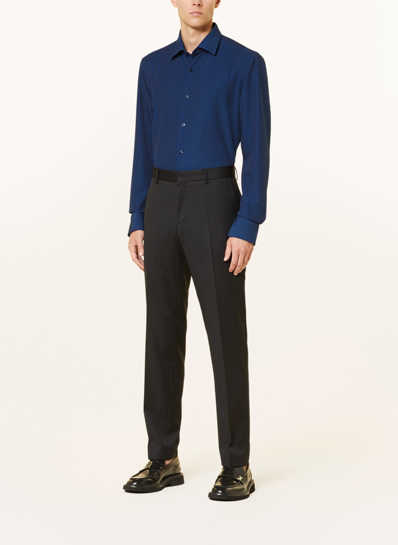 BOSS Jerseyhemd JOE PERFORMANCE Regular Fit, Farbe: DUNKELBLAU/ BLAU (Bild 2)
