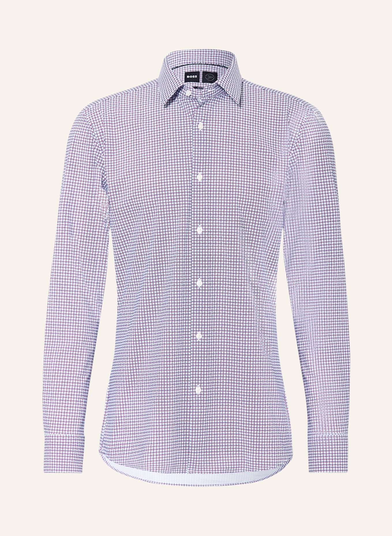 BOSS Jerseyhemd HANK PERFORMANCE Slim Fit, Farbe: PINK/ WEISS/ BLAU (Bild 1)