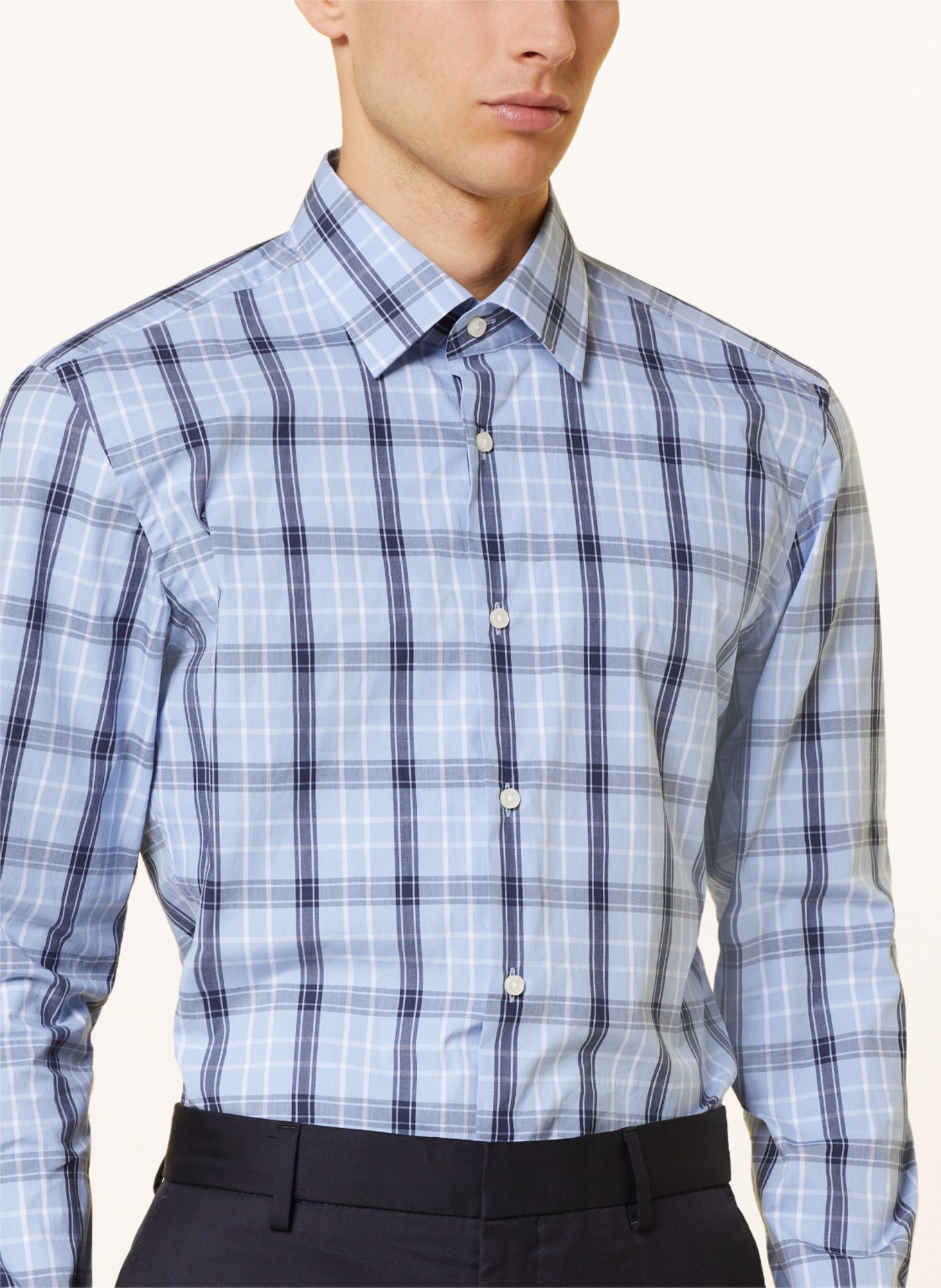 BOSS Shirt HANK slim fit, Color: LIGHT BLUE/ BLUE (Image 4)