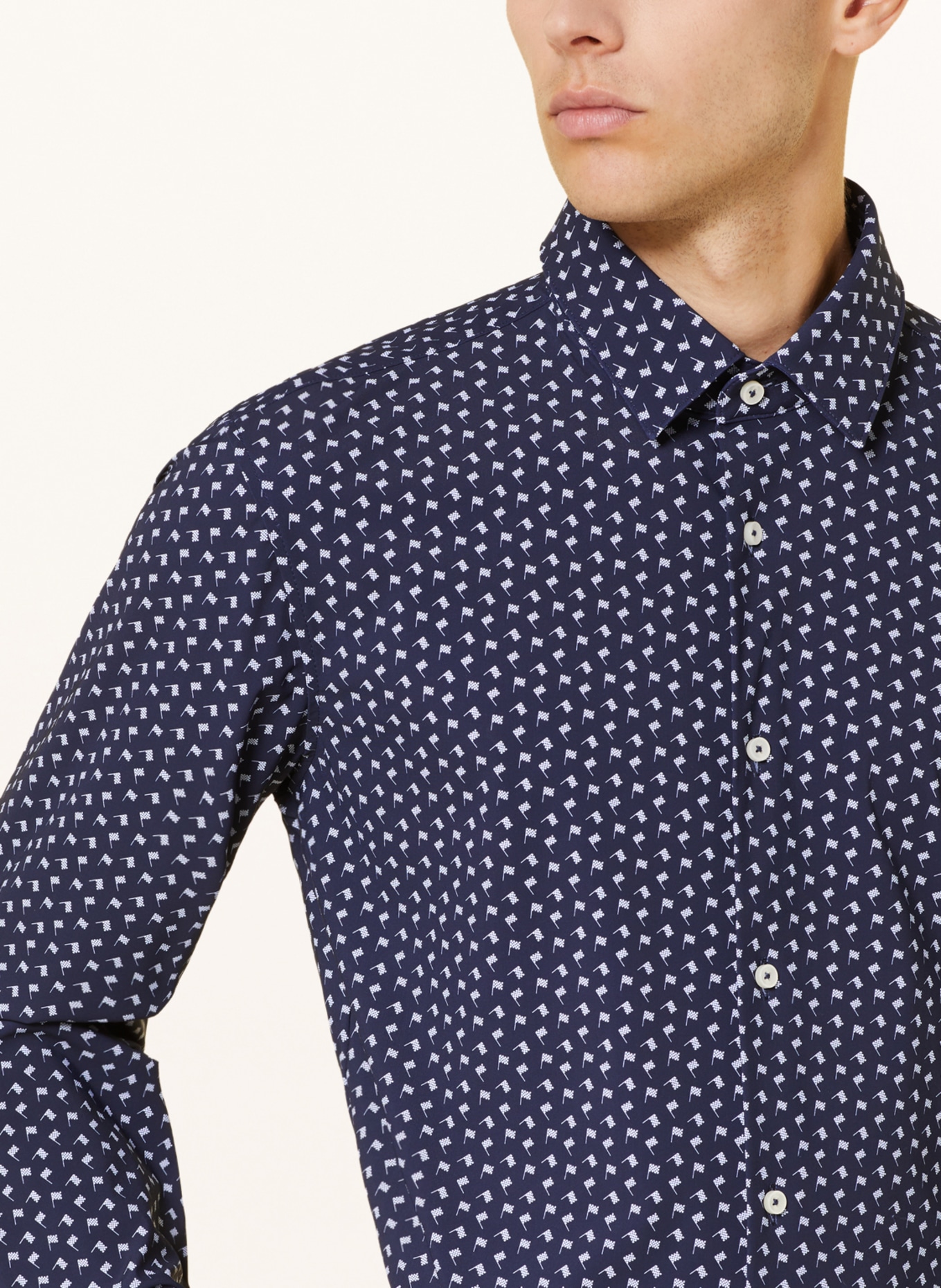 BOSS Jerseyhemd HANK PERFORMANCE Slim Fit, Farbe: DUNKELBLAU/ WEISS (Bild 4)