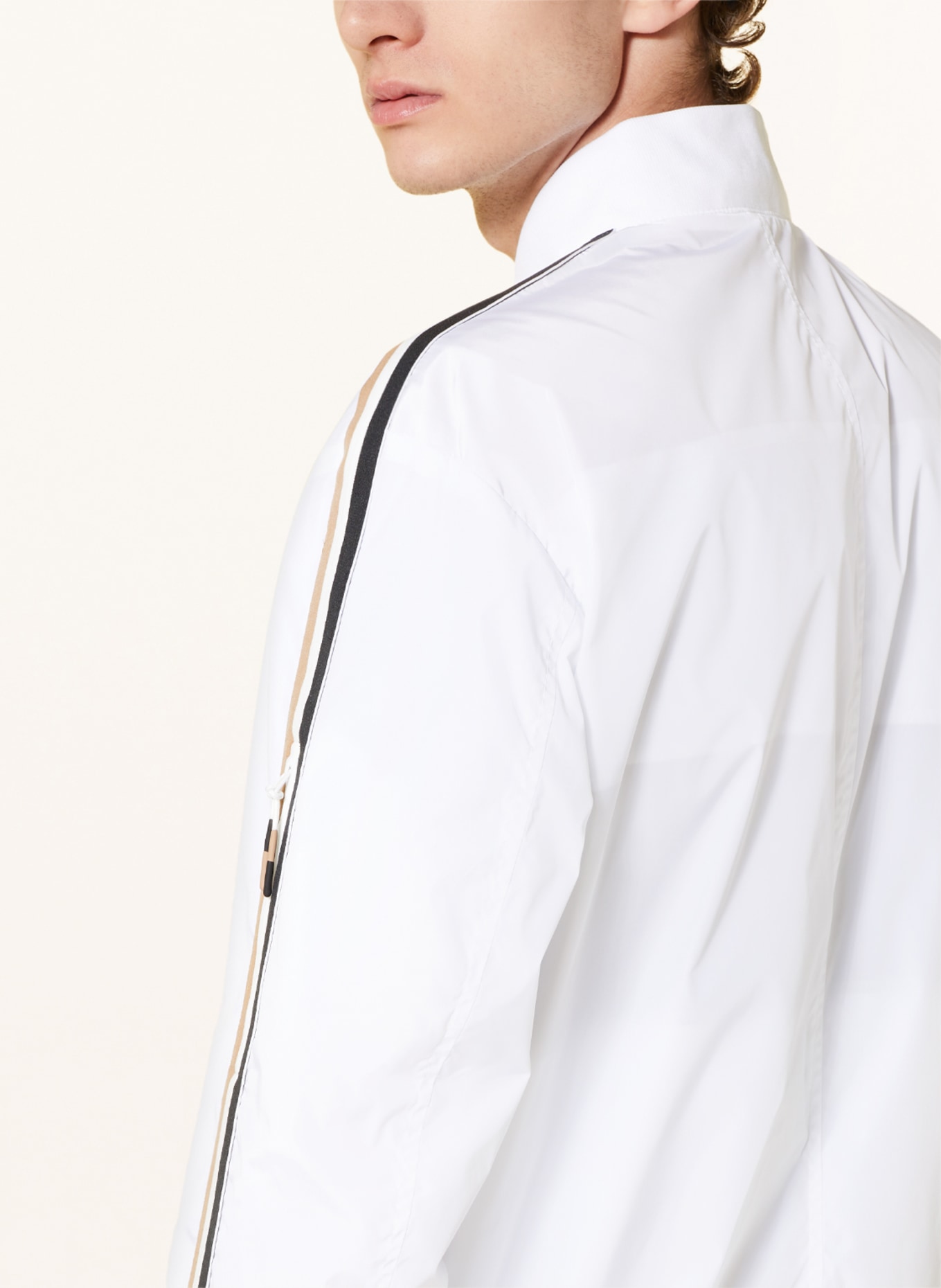 BOSS Bomber jacket COLTRANE with tuxedo stripe, Color: WHITE (Image 4)