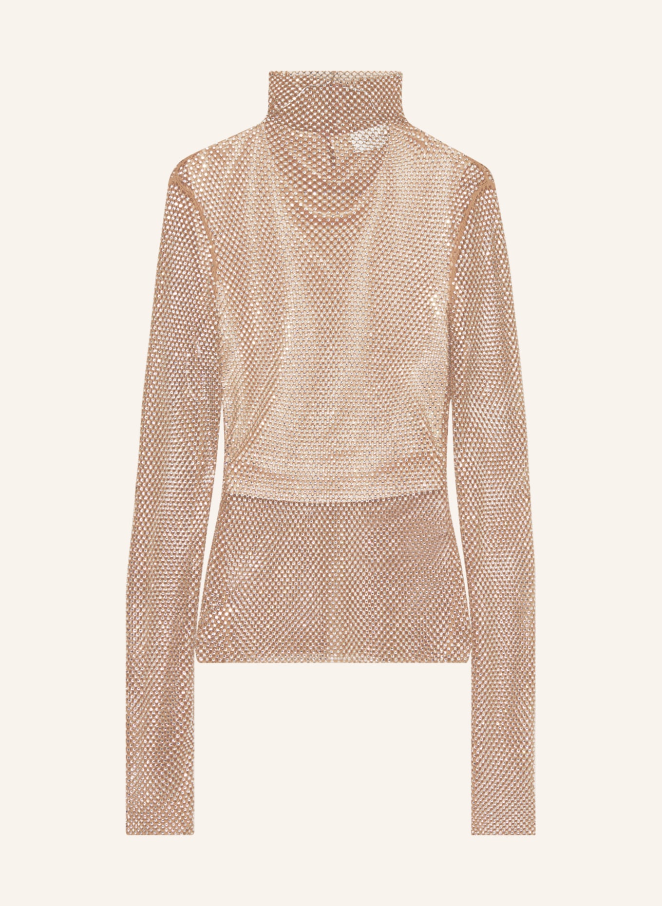 SPORTMAX Long sleeve shirt NOEMI with decorative gems, Color: SILVER (Image 1)